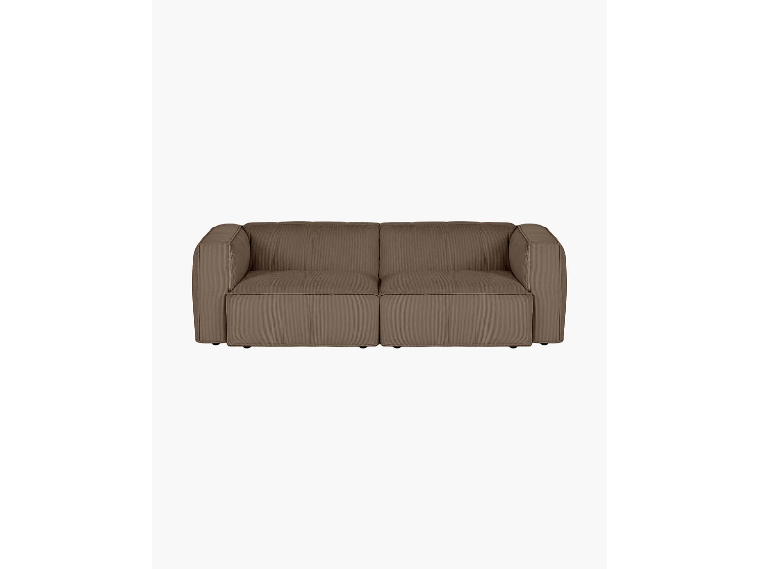Canapé Lobi 3 places - velours côtelé moka, profondeur 97,5 cm