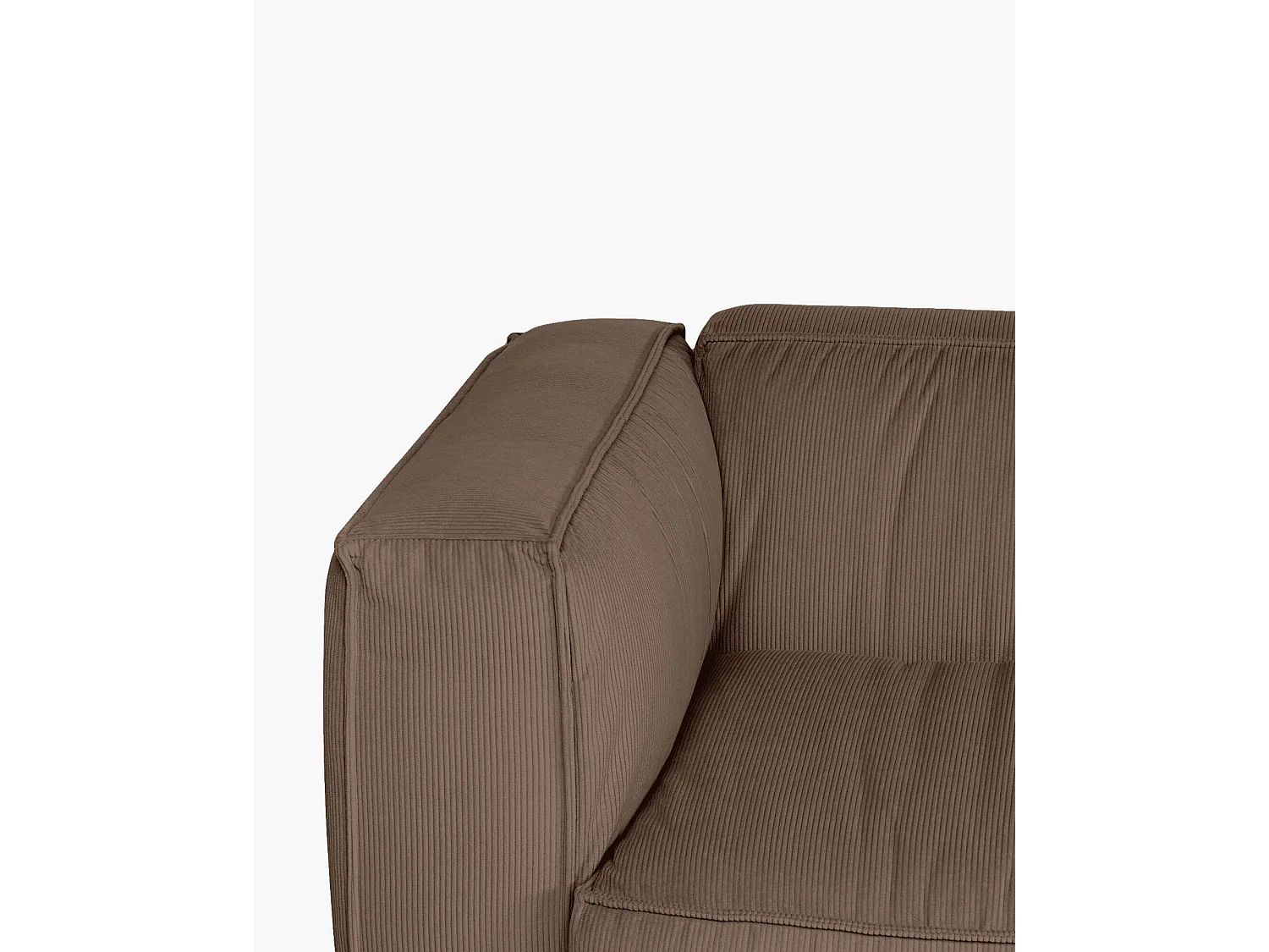 Canapé Lobi 3 places - velours côtelé moka, profondeur 97,5 cm