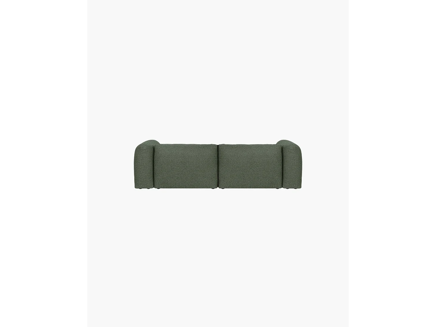 noo.ma Yaro 3‑Sitzer Sofa, Bouclé Polyester, Thyme Green, Breite 263 cm