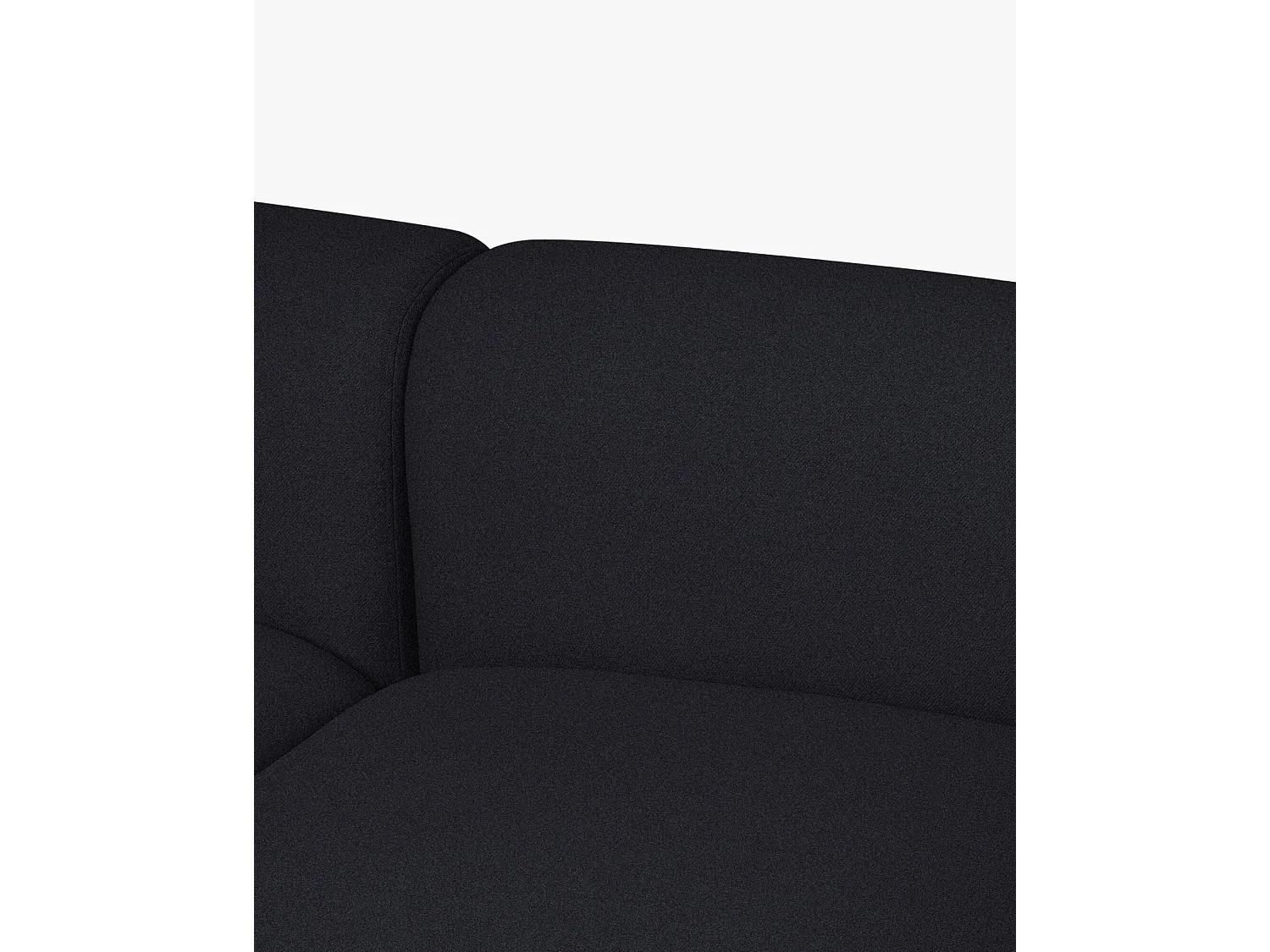 Flom Sofa 2‑Sitzer, modernes Club‑Sofa, Polyester schwarz