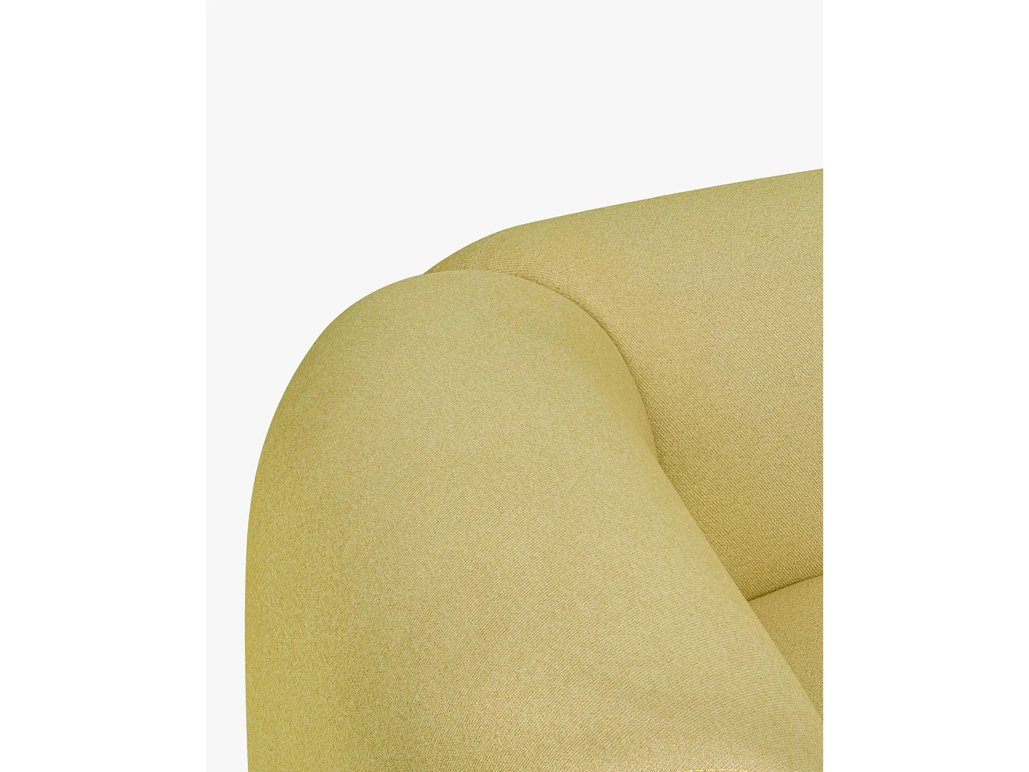 Flom Sofa 3-Sitzer, modernes Club-Design, Polyesterbezug Yellow Pear