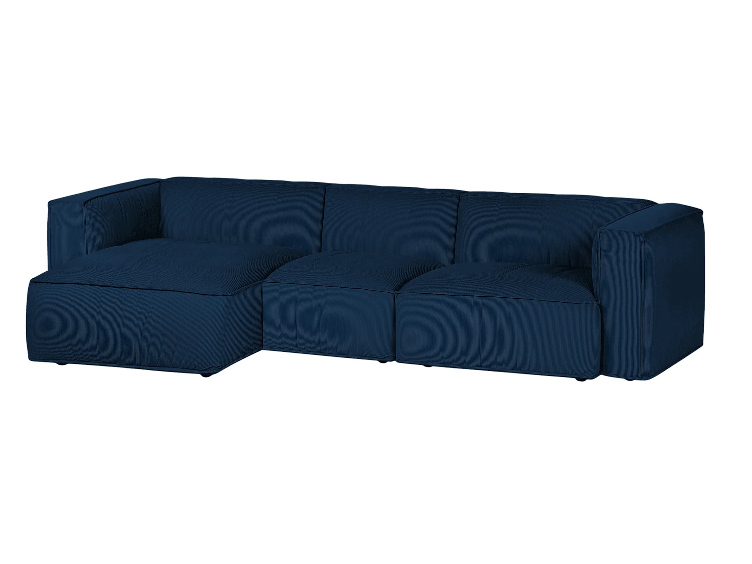 Lobi Sofa 4-Sitzer Ecke, Cordstoff Storm Blue, 318x154 cm