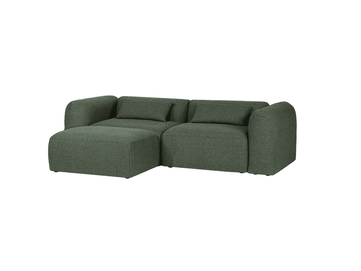 Yaro Sofa 3-Sitzer Ecksofa Thyme Green Bouclé