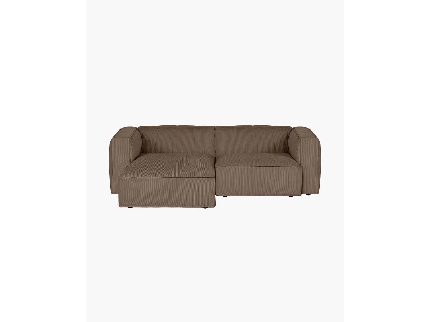Lobi Canapé d'angle 3 places - velours côtelé mocha, gamme moderne