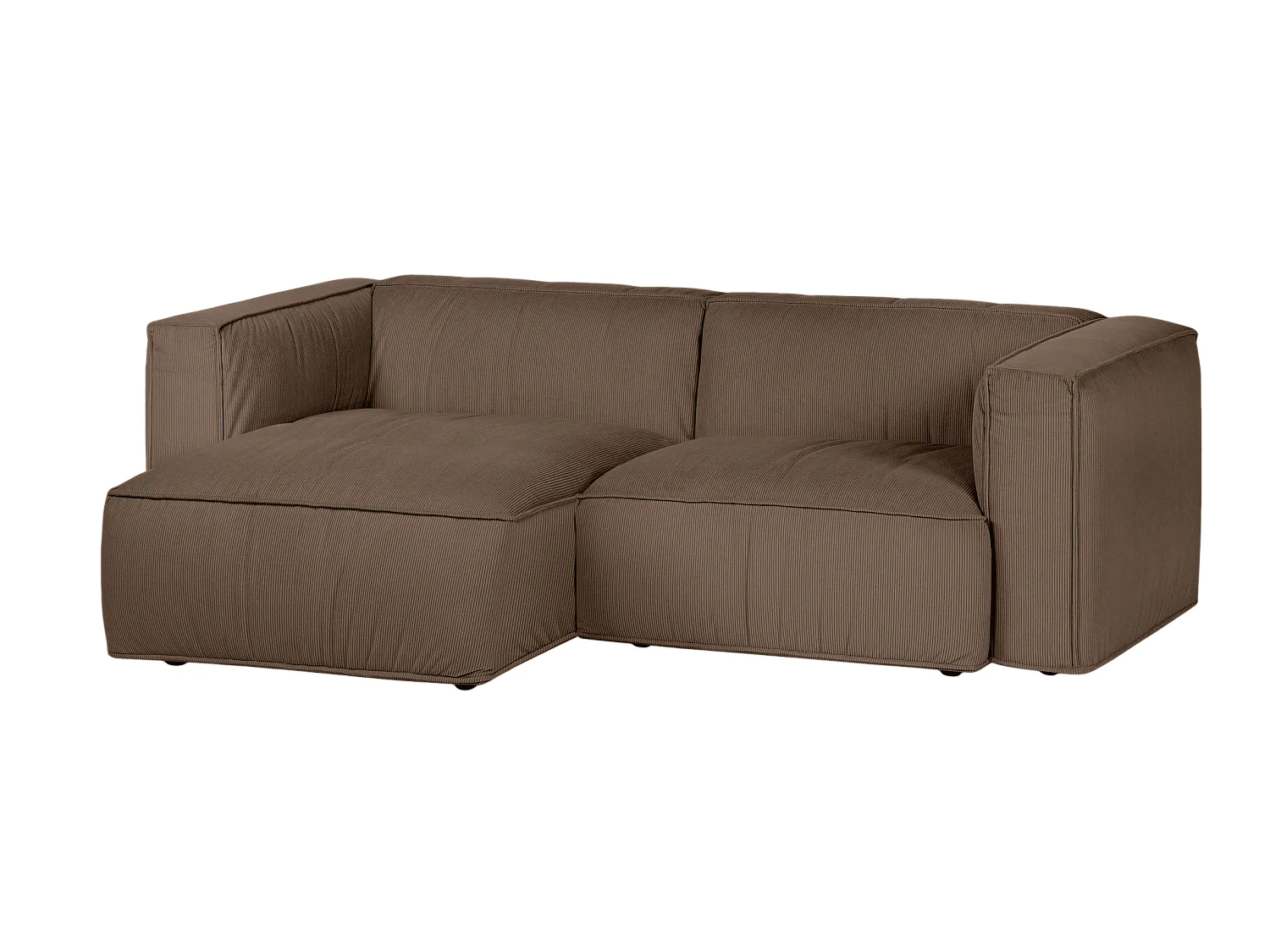 Lobi Canapé d'angle 3 places - velours côtelé mocha, gamme moderne