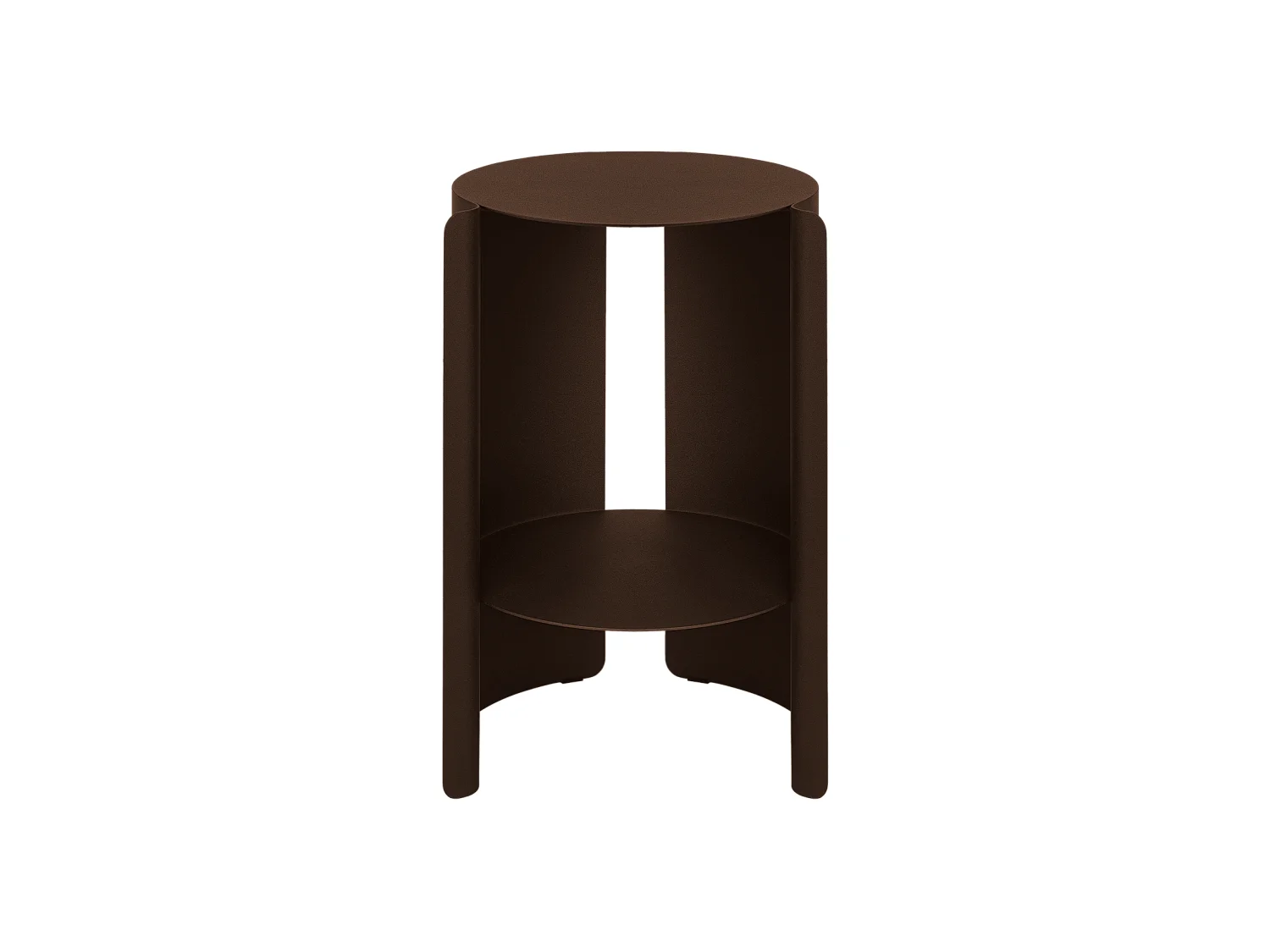 noo.ma vierkante stalen bijzettafel 36x36x53 cm - gepoedercoat bruin
