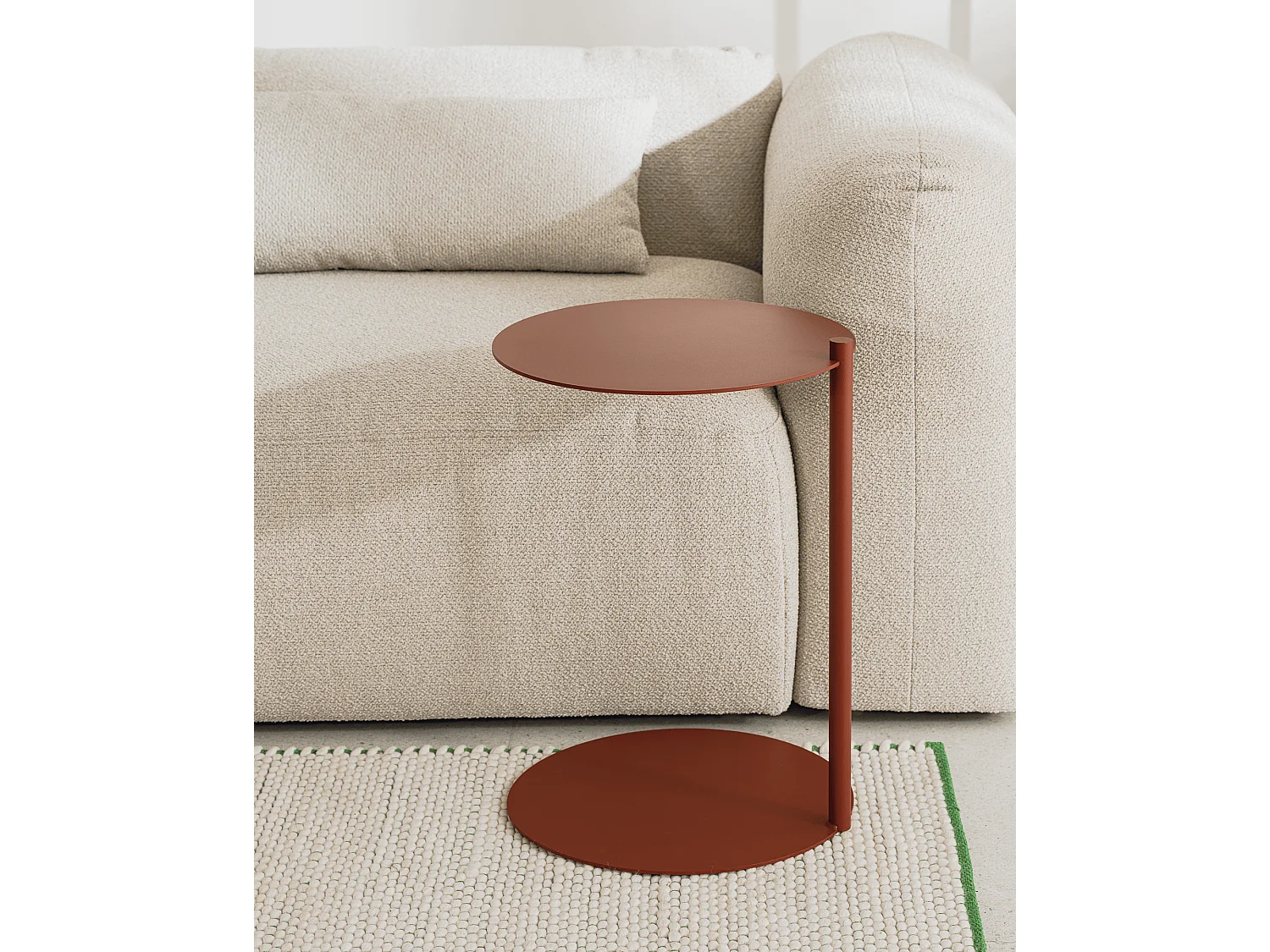 Table d'appoint Ande en acier - design minimaliste coulissant, 42 x 42 x 59 cm