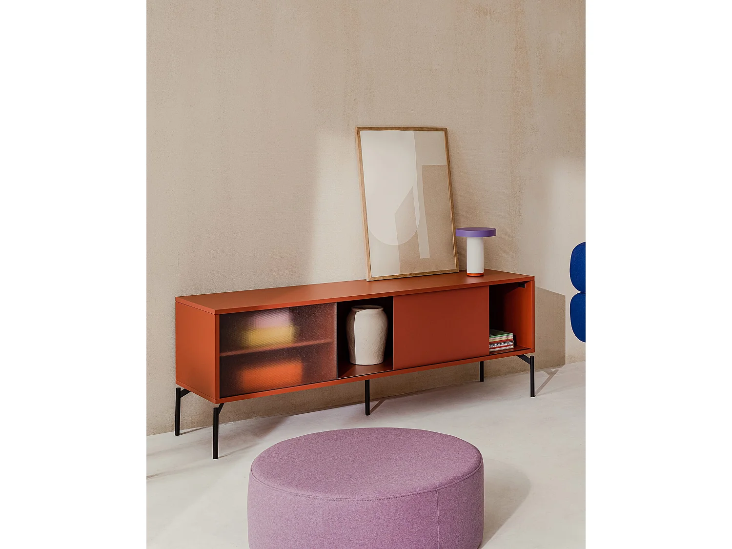 Lobi 4-zits hoekbank, 100% polyester Clay Grey Mélange, 318x154x73,5 cm