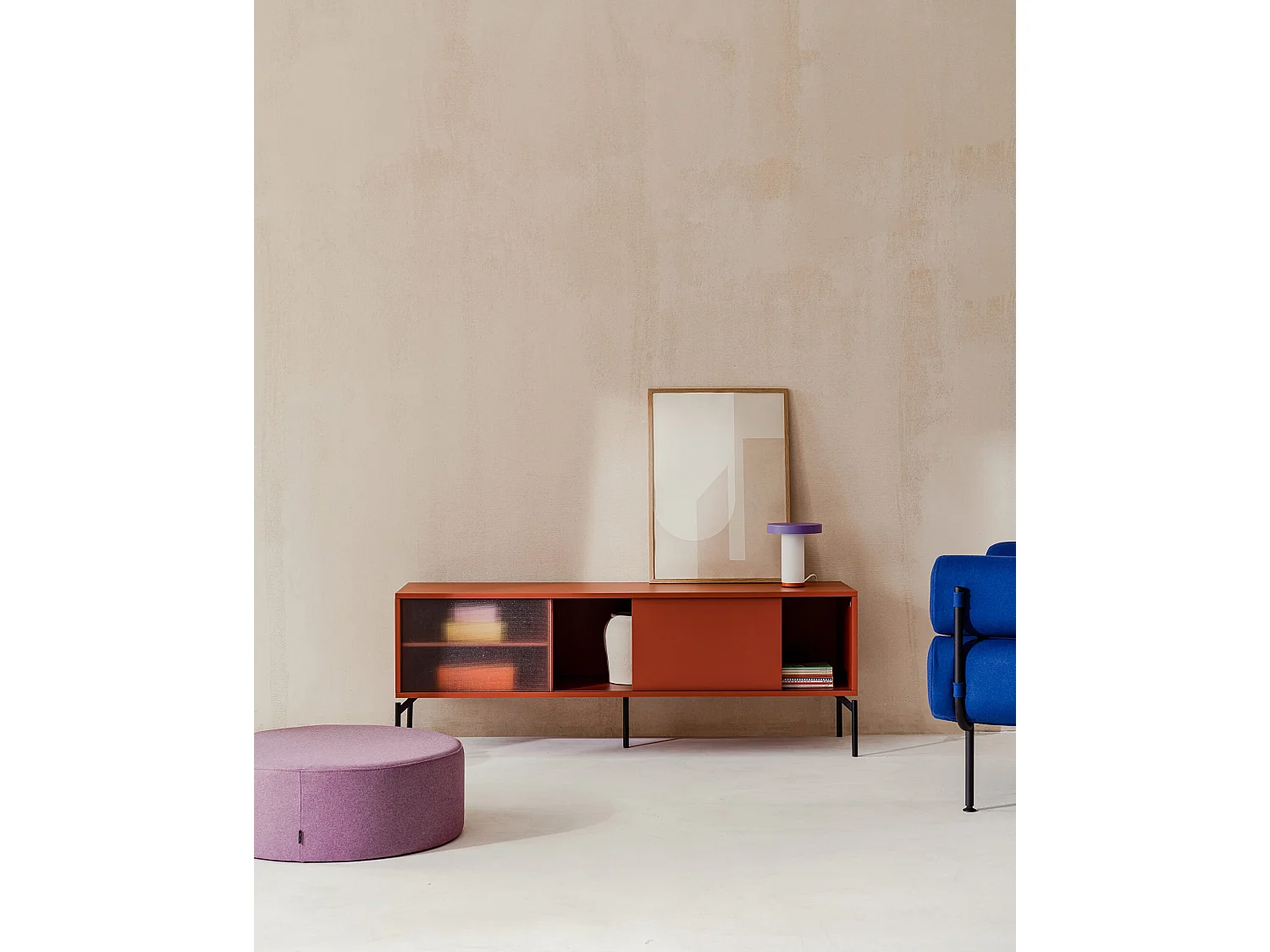 Lobi 4-zits hoekbank, 100% polyester Clay Grey Mélange, 318x154x73,5 cm