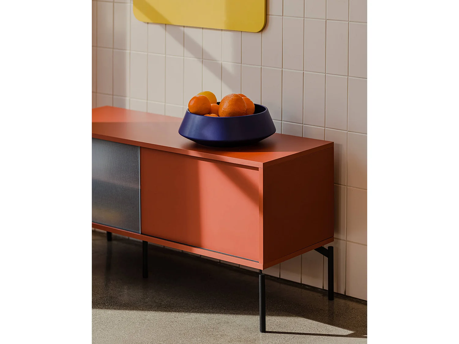 noo.ma opbergkast terracotta blush 116x55x42 cm - modern, met compartimenten