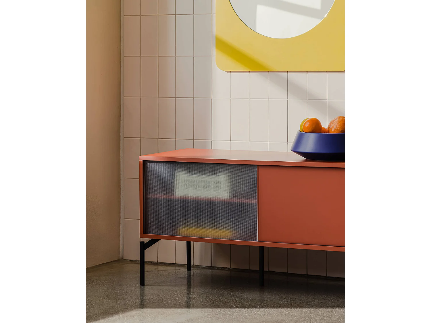 noo.ma opbergkast terracotta blush 116x55x42 cm - modern, met compartimenten