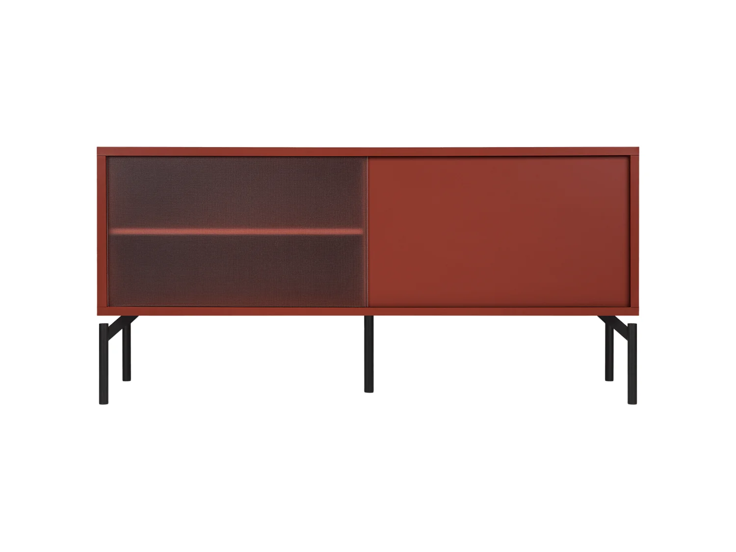 noo.ma opbergkast terracotta blush 116x55x42 cm - modern, met compartimenten