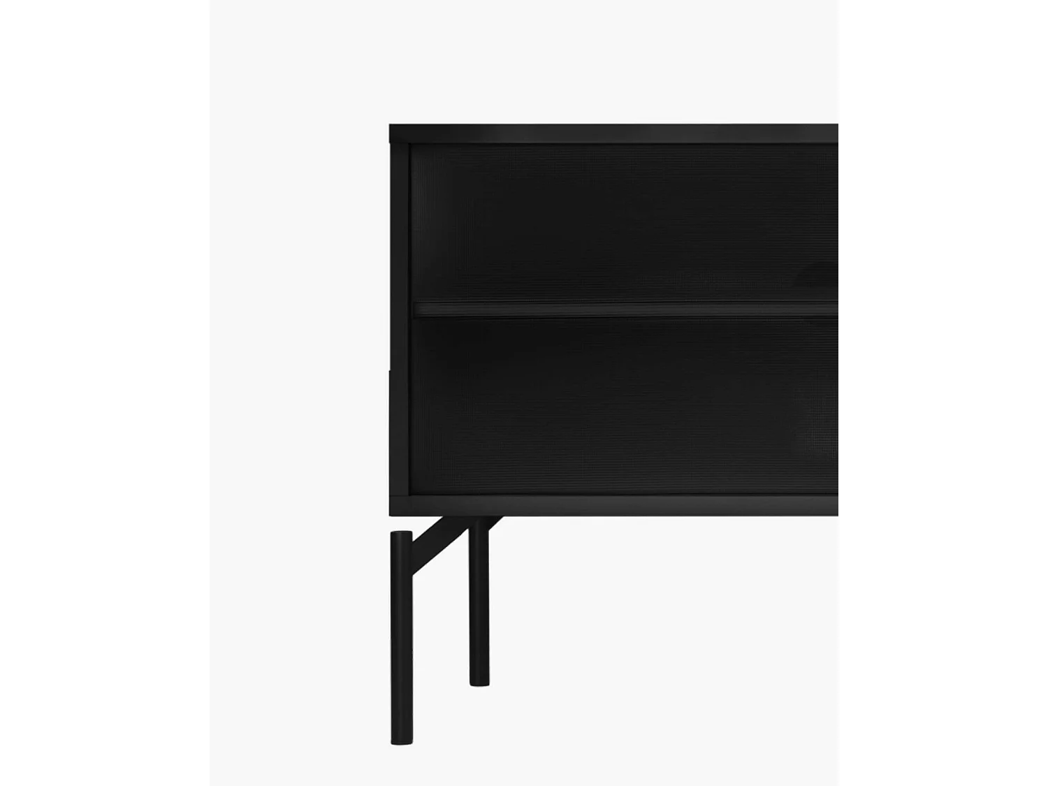 Mobile TV Met noo.ma - 160 cm, bianco, vani aperti