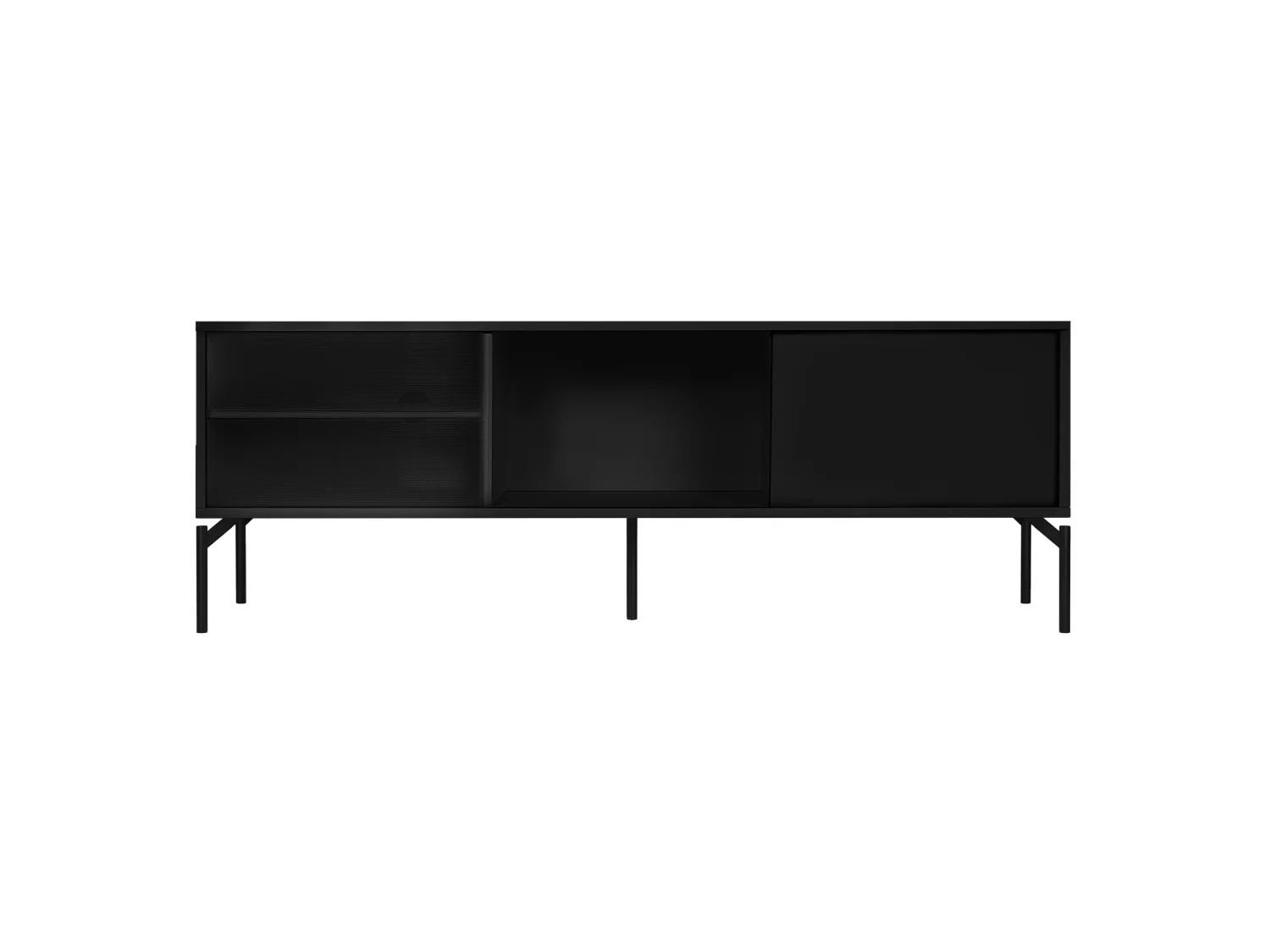 Mobile TV Met noo.ma - 160 cm, bianco, vani aperti