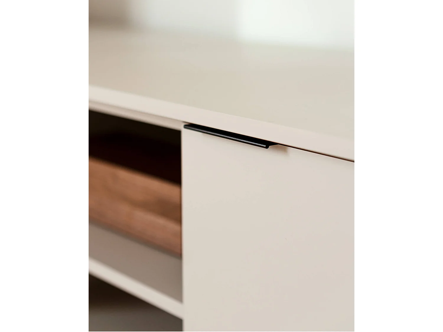 Mobile TV Mod noo.ma 189 cm - Stile moderno scandinavo, finitura opaca mandorla grigia