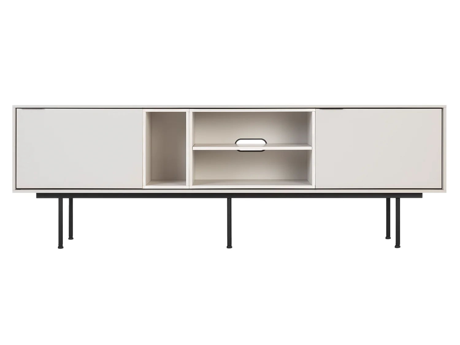Mobile TV Mod noo.ma 189 cm - Stile moderno scandinavo, finitura opaca mandorla grigia
