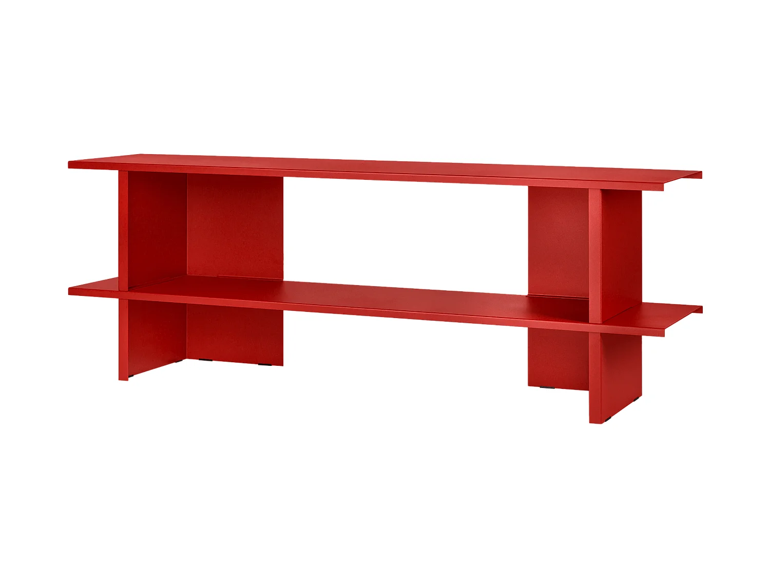 Hes Regaleinheit aus Stahl, niedriges TV- und Bücherregal 160x37x56,6 cm