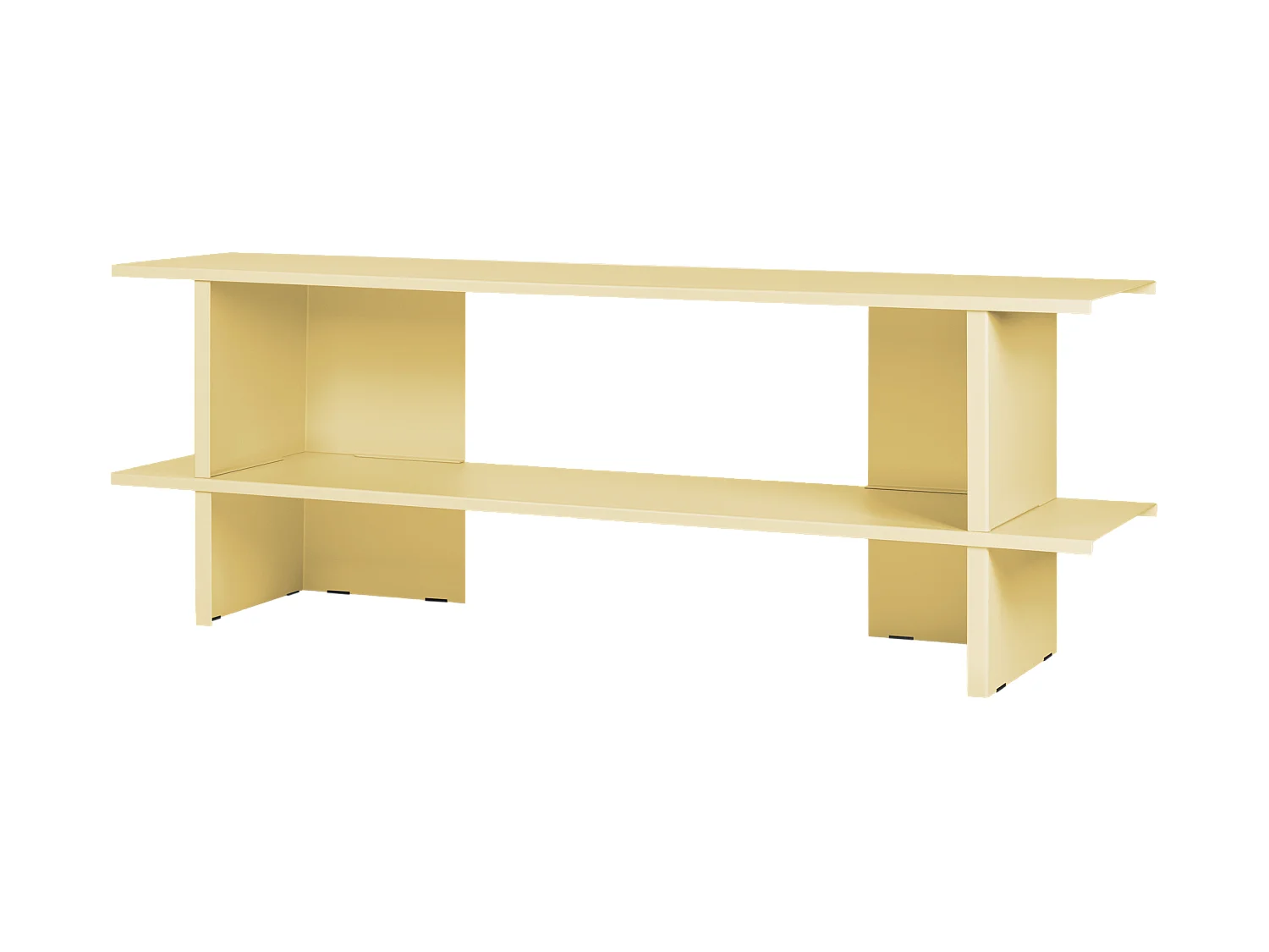 Hes Regaleinheit - niedriges Metallregal, 2 Ablagen, TV‑Stand, matt, 160x37x56,6 cm