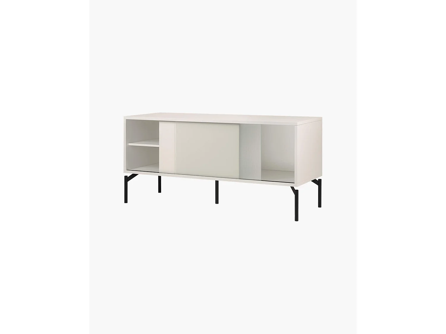 Met Mini TV-Board, 116x42x55 cm, strukturiertes Glas, Almond Grey