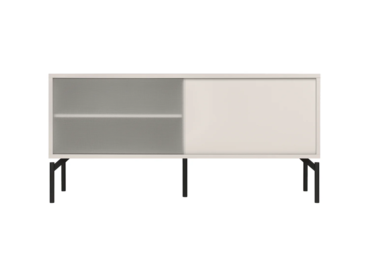Met Mini TV-Board, 116x42x55 cm, strukturiertes Glas, Almond Grey
