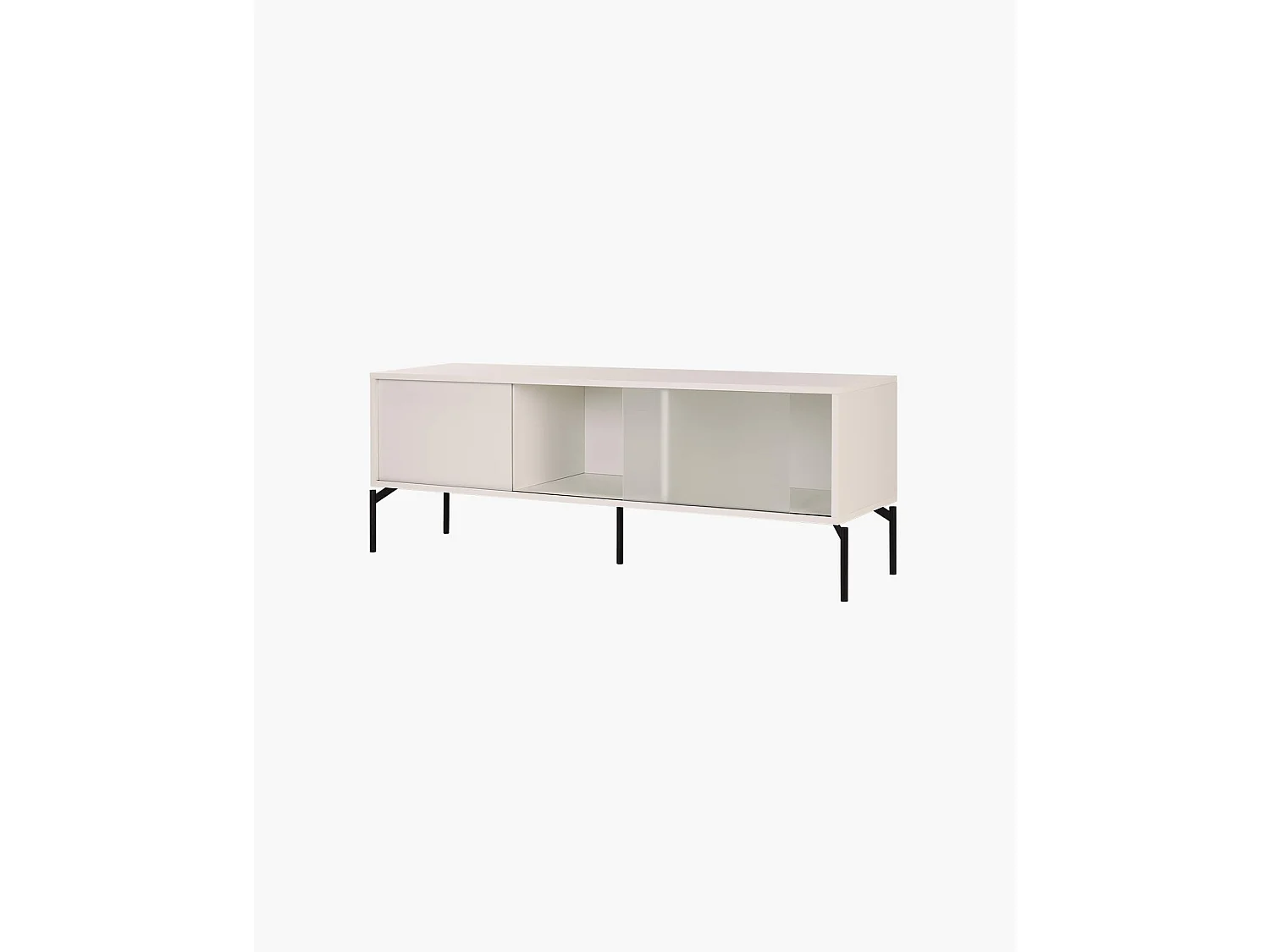 Met Meuble TV blanc 160 cm - rangement spacieux, finition mate