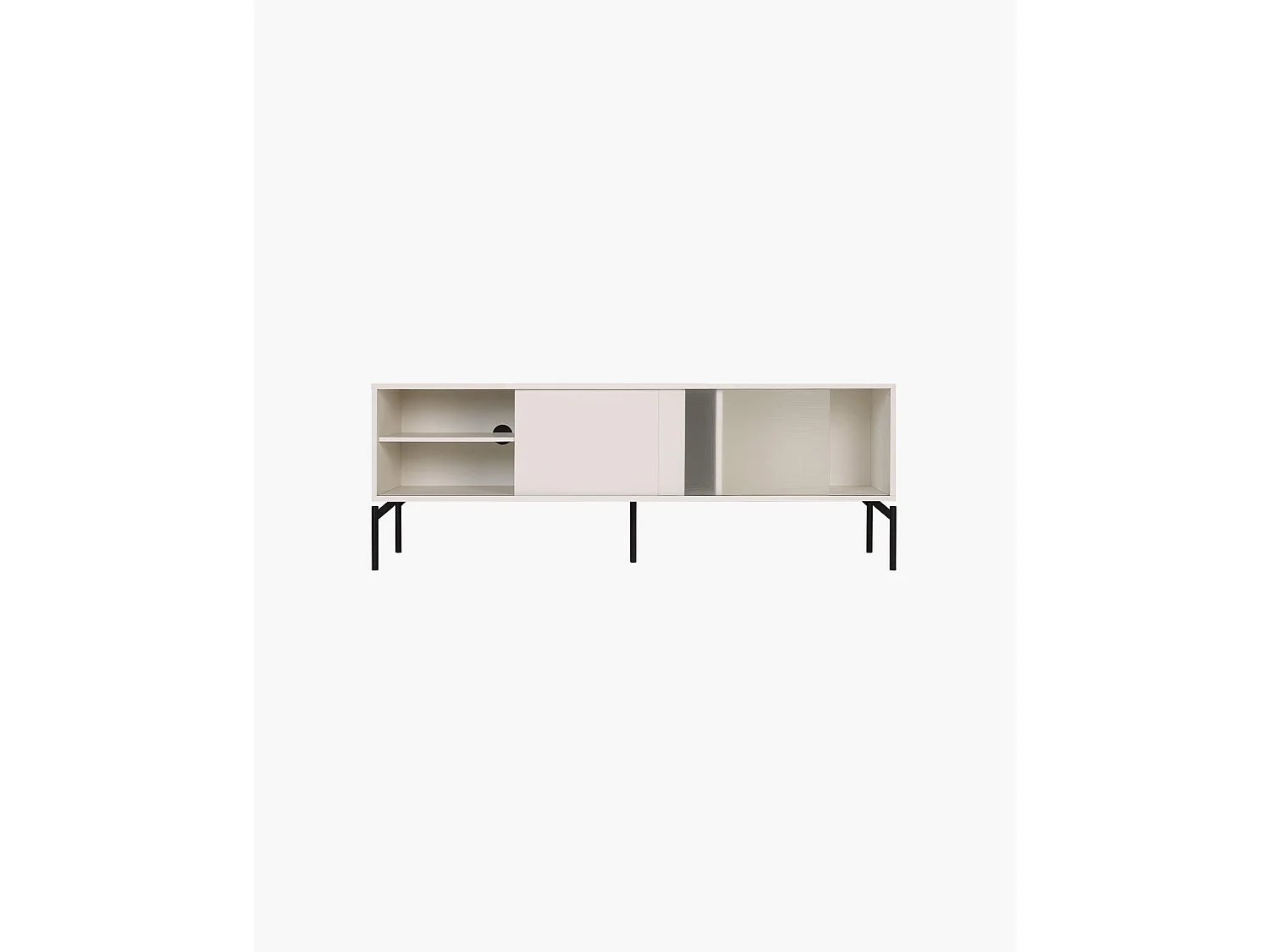 Met Meuble TV blanc 160 cm - rangement spacieux, finition mate
