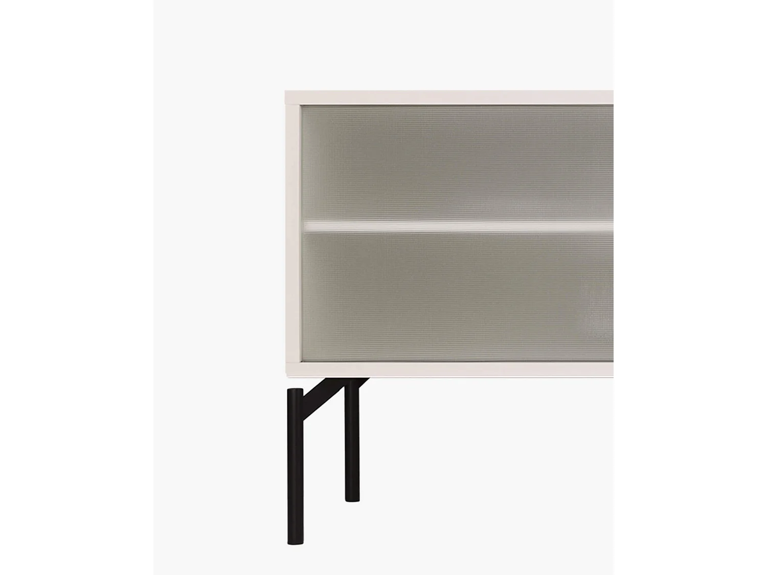 Met Meuble TV blanc 160 cm - rangement spacieux, finition mate