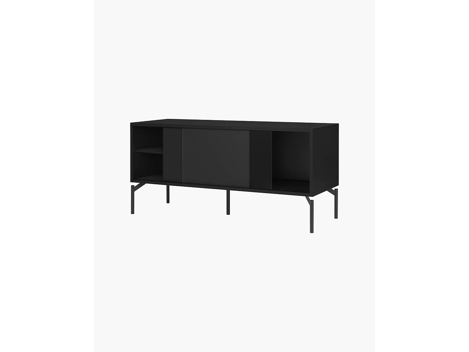 Mobile TV Met Mini nooma - design compatto moderno, vetro strutturato, ripiani divisori