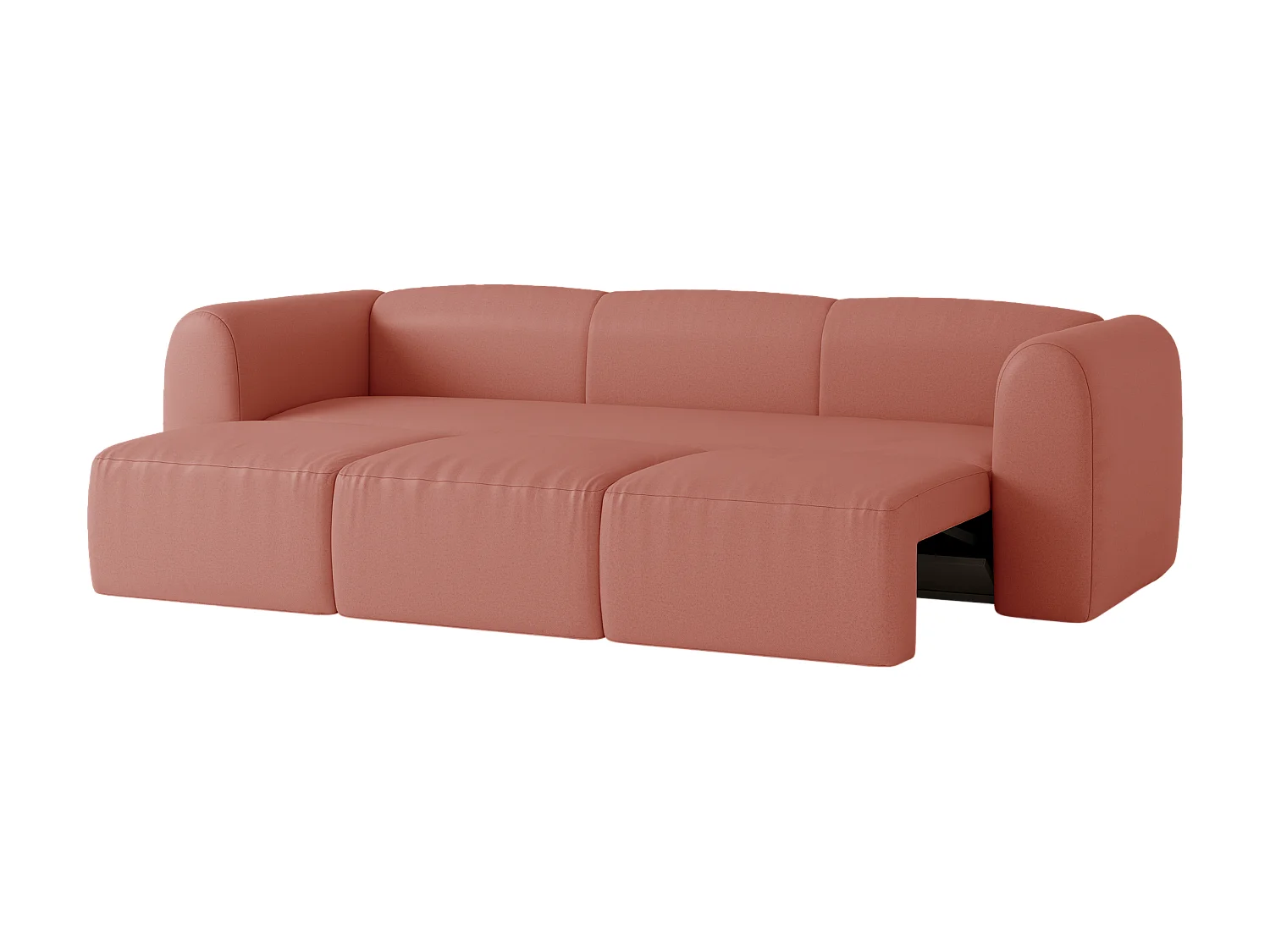 Canapé‑lit Flom 3 places - convertible, tissu Pink Clay