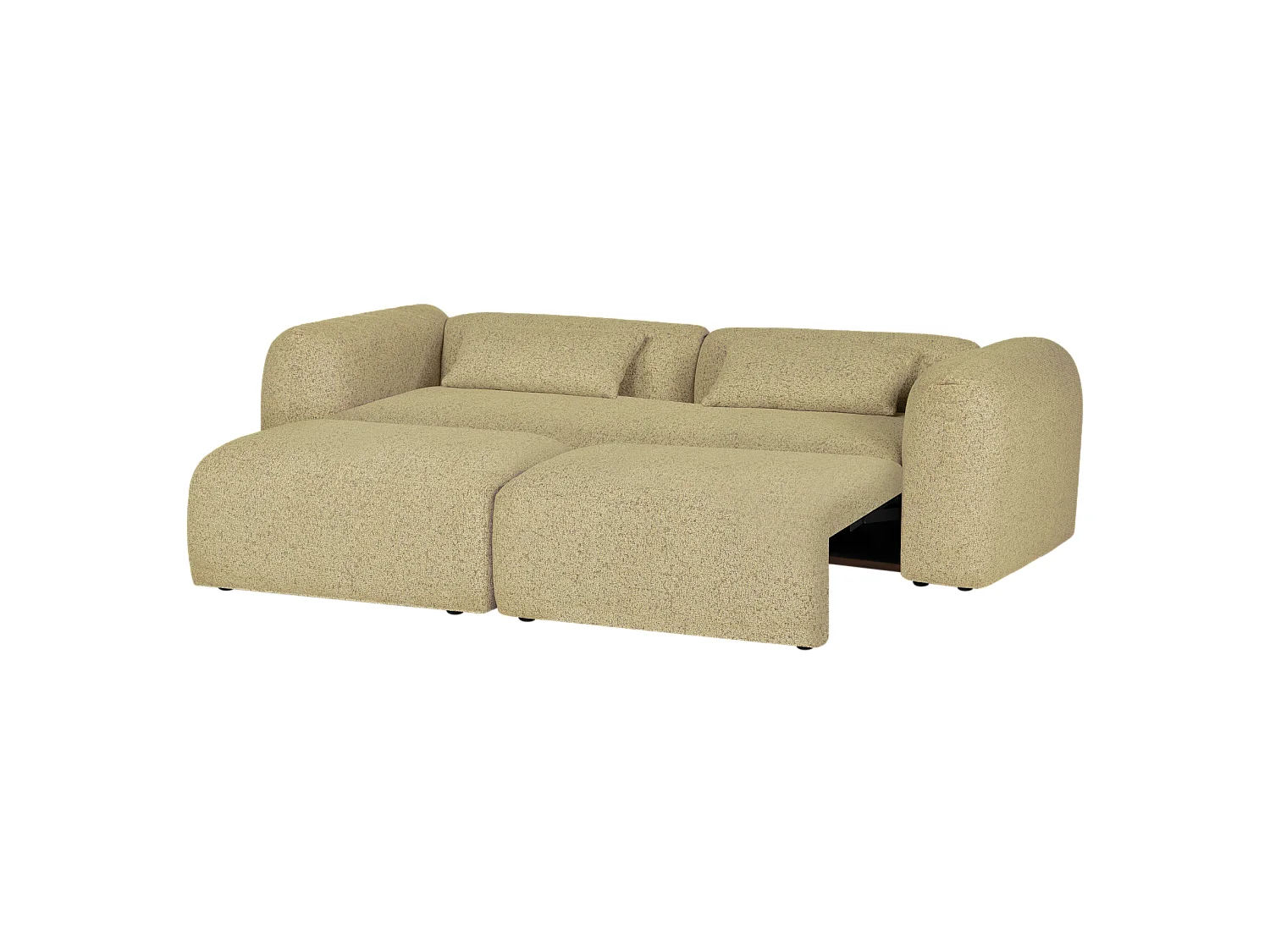 Canapé-lit Yaro 3 places - tissu bouclé, mécanisme Puma, couchage 140 x 200 cm
