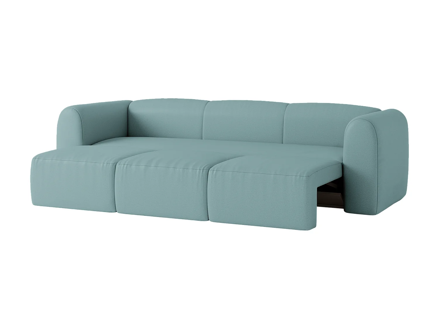 Canapé-lit 3 places convertible noo.ma pastel blue, tissu polyester, couchage 140x200 cm