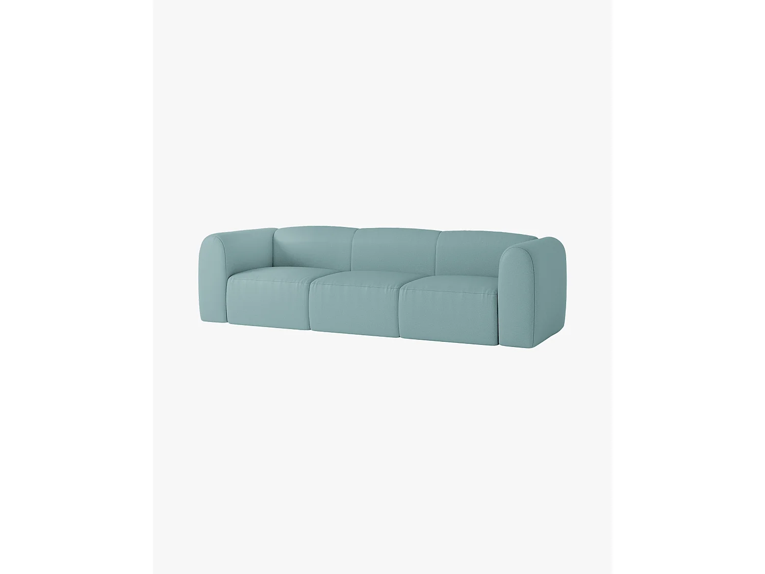 Canapé-lit 3 places convertible noo.ma pastel blue, tissu polyester, couchage 140x200 cm