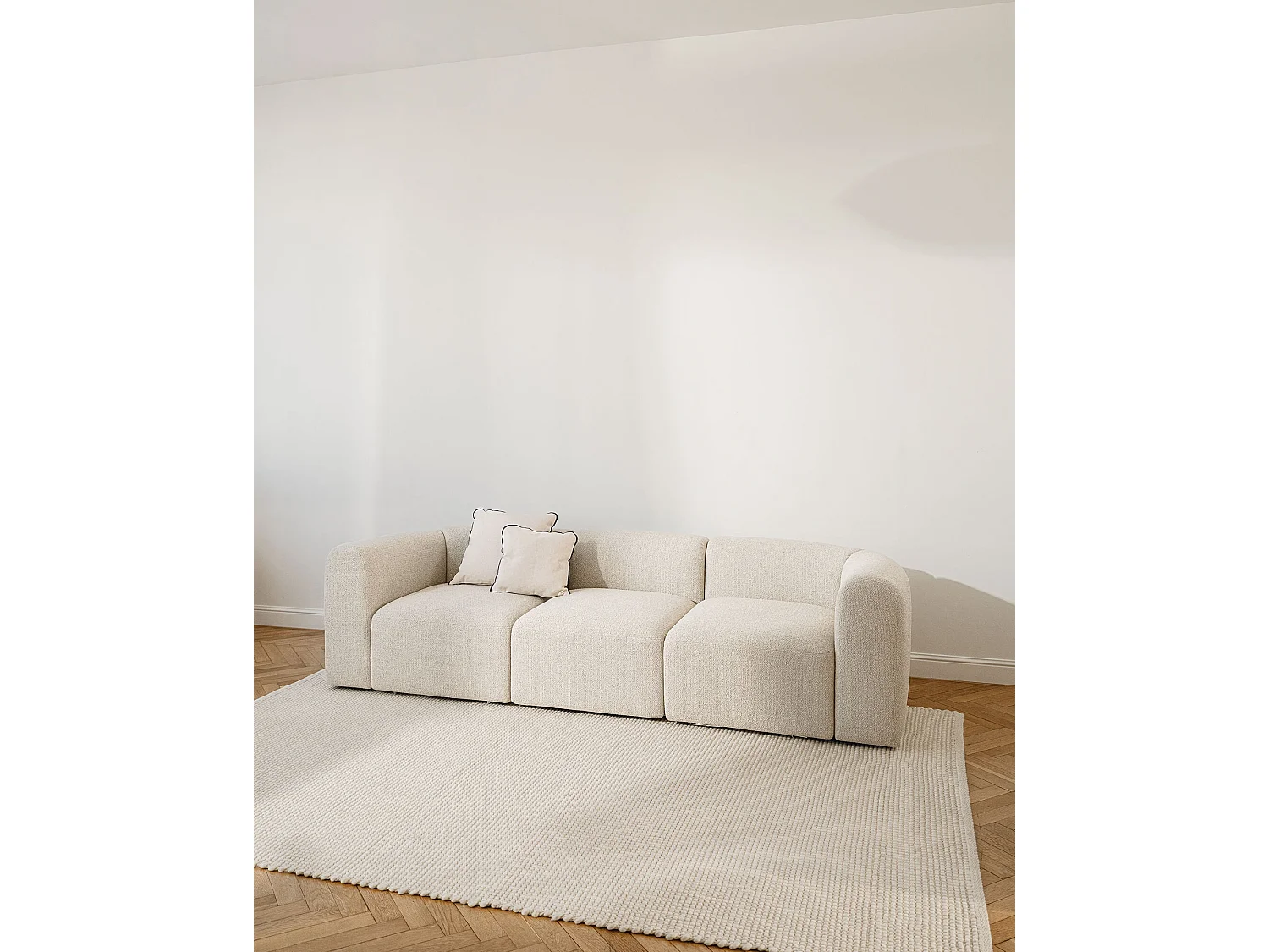 Canapé-lit Flom 3 places - convertible, couchage 140 x 200 cm, rembourrage haute résilience