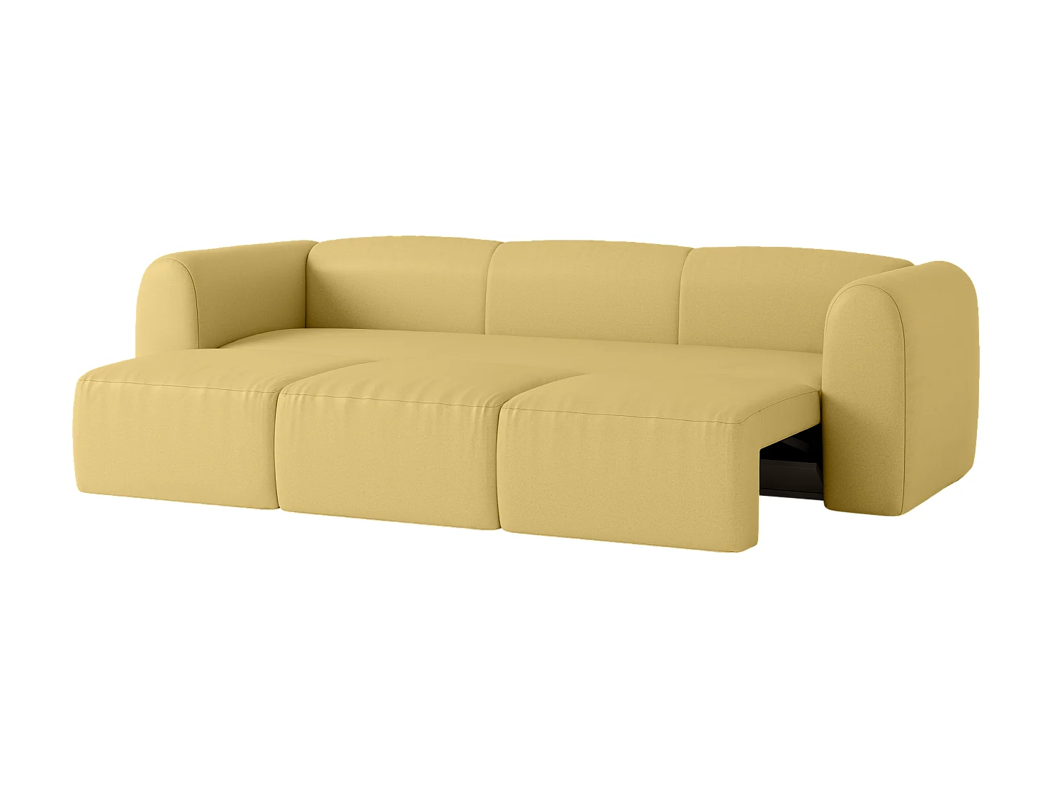 Canapé-lit Flom 3 places - convertible, couchage 140 x 200 cm, rembourrage haute résilience