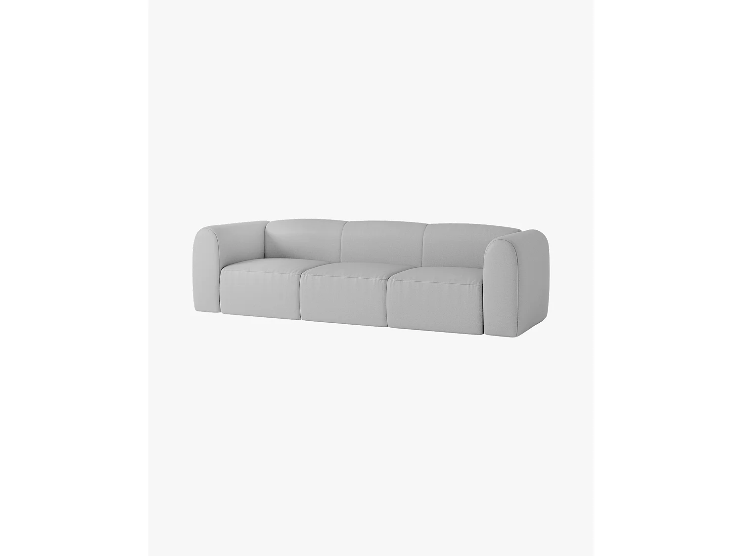 Canapé‑lit Flom 3 places convertible, tissu polyester gris clair