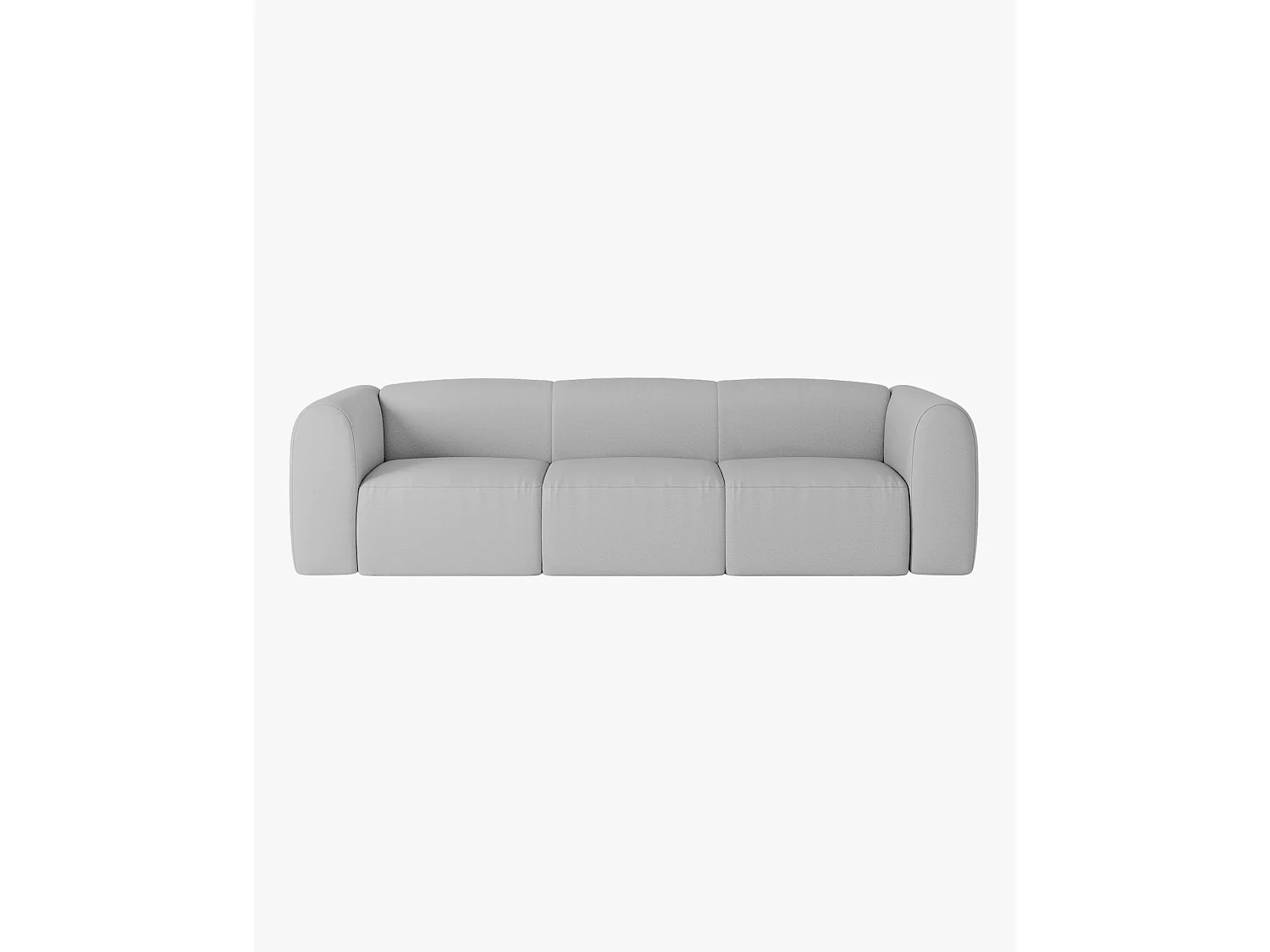 Canapé‑lit Flom 3 places convertible, tissu polyester gris clair