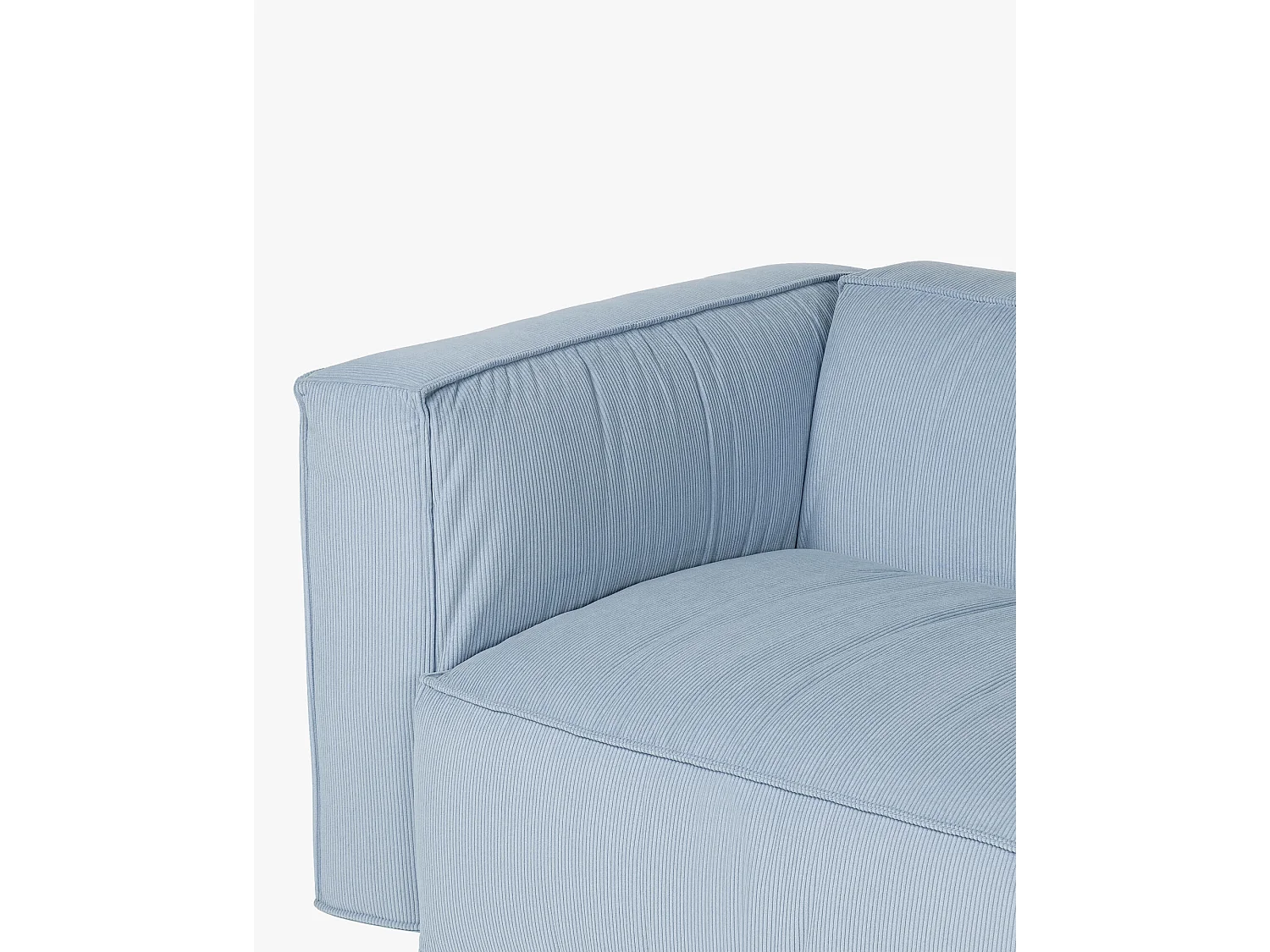 Canapé-lit Lobi 3 places - tissu côtelé baby blue, couchage 140 x 190 cm