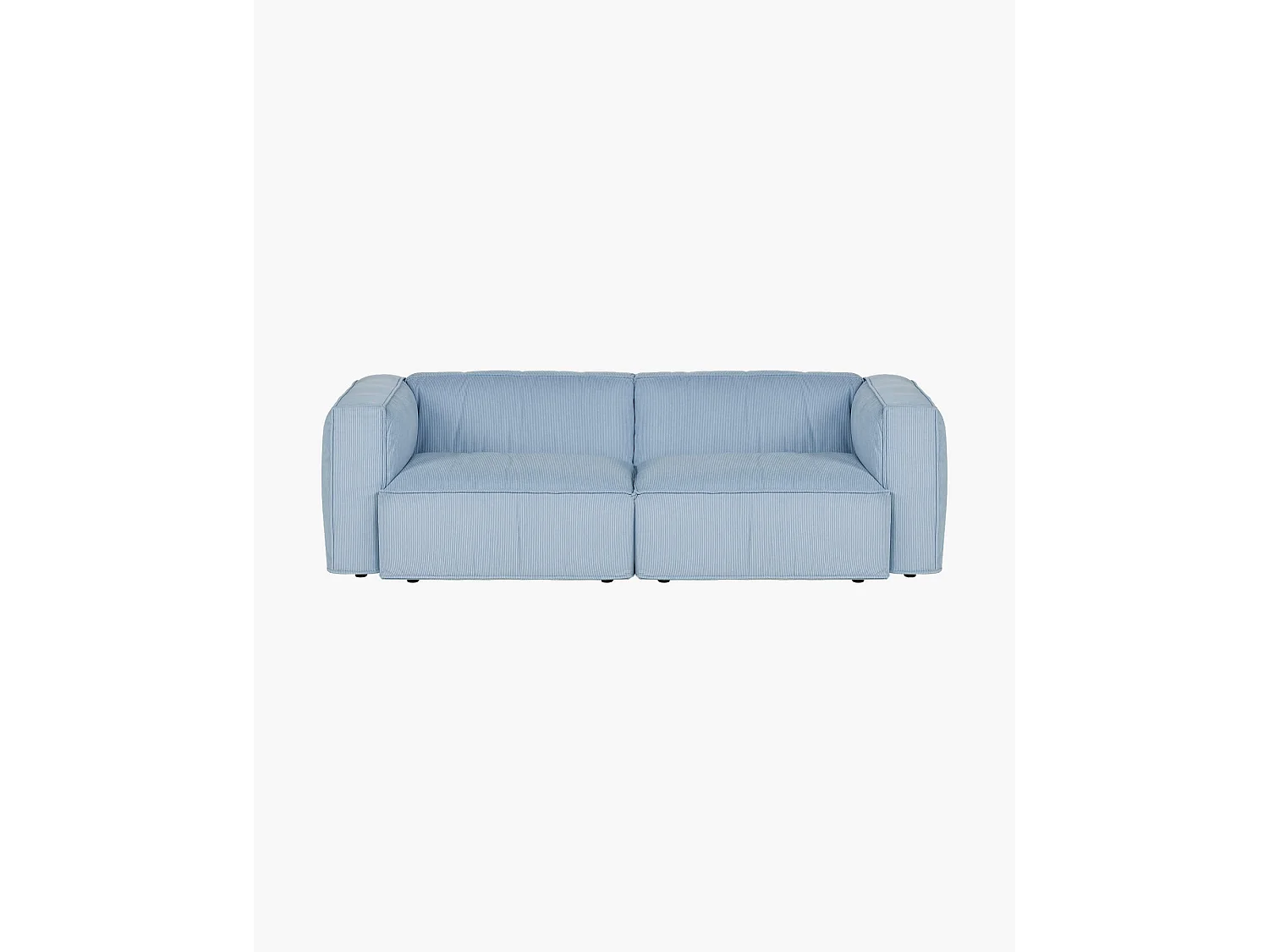 Canapé-lit Lobi 3 places - tissu côtelé baby blue, couchage 140 x 190 cm