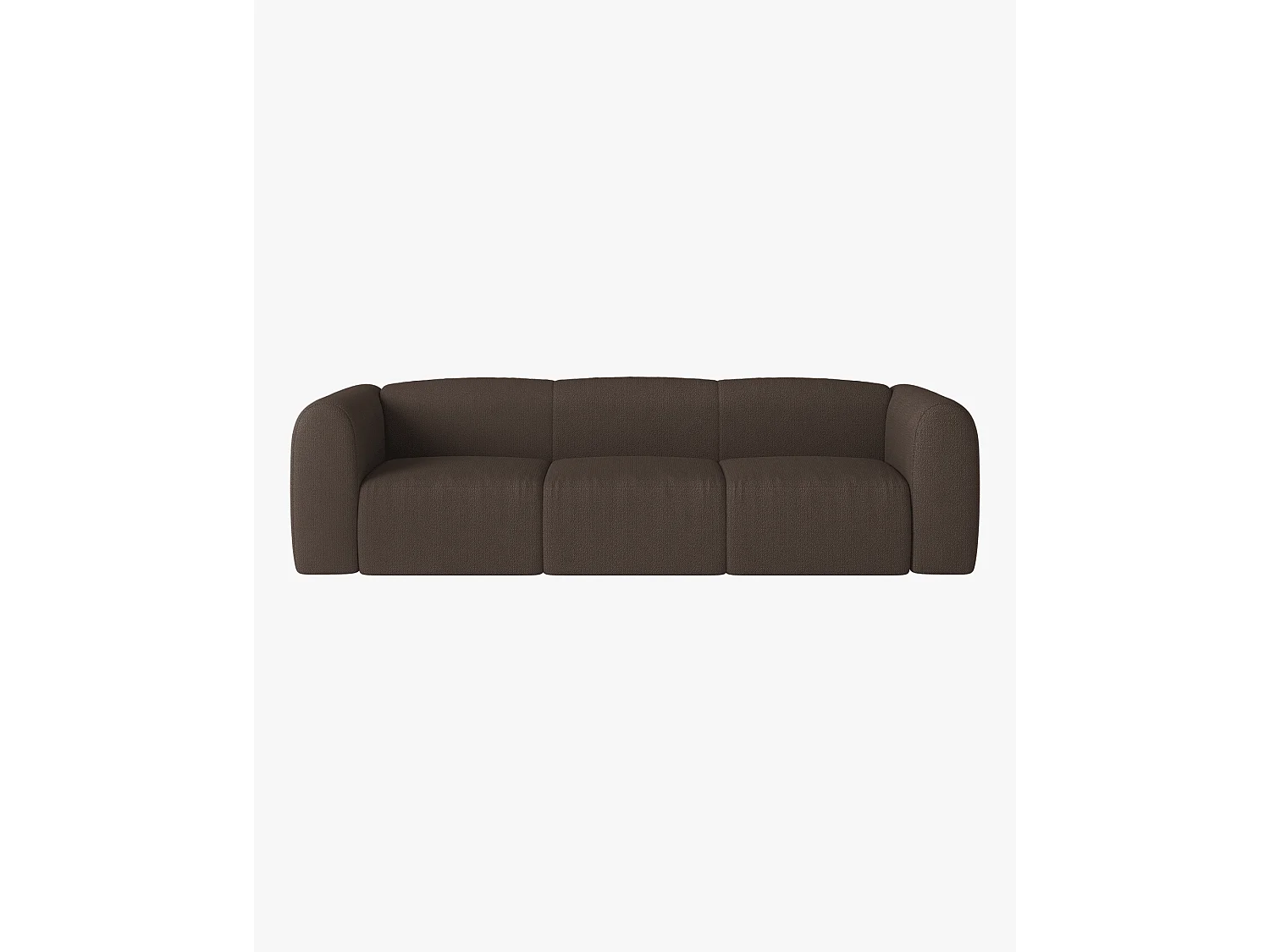 Canapé‑lit Flom 3 places noo.ma - bouclé chocolat, mécanisme Puma, couchage 140 x 200 cm