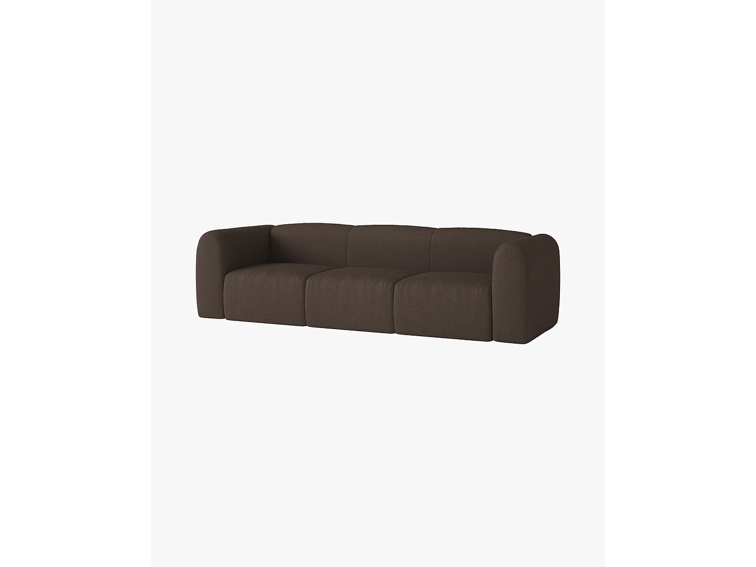 Canapé‑lit Flom 3 places noo.ma - bouclé chocolat, mécanisme Puma, couchage 140 x 200 cm