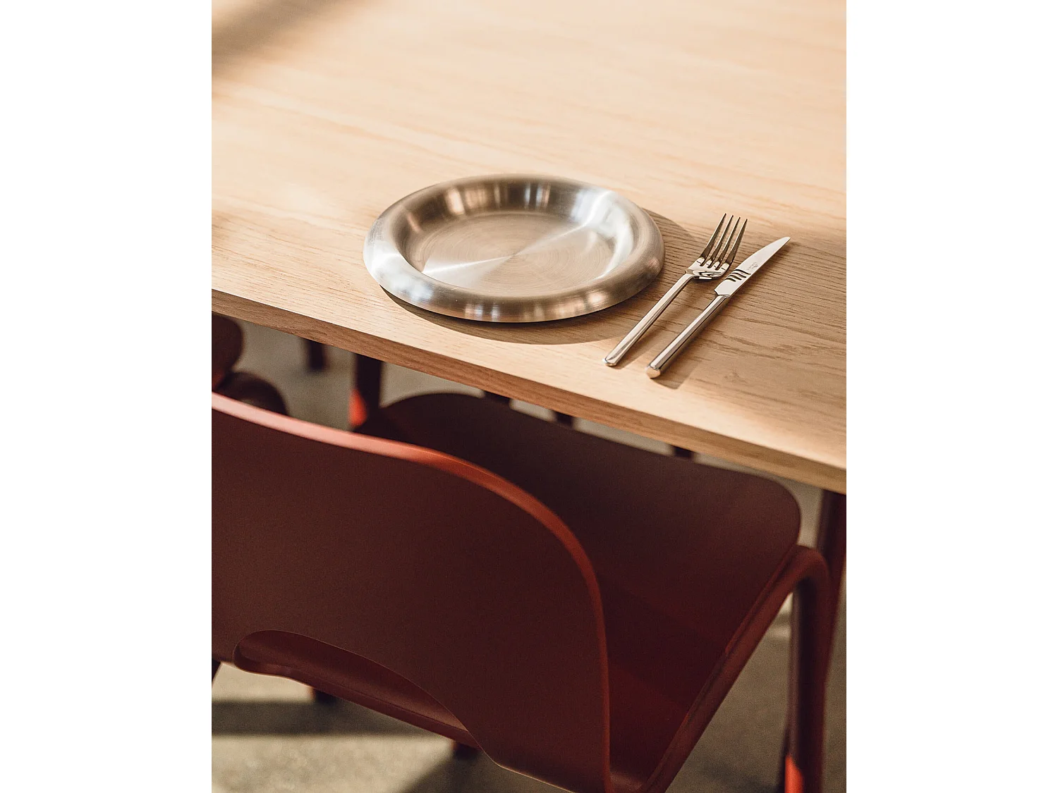 noo.ma eettafel 100x100 cm, houten vierkant, 6-zits, frosty blue en piazza beige