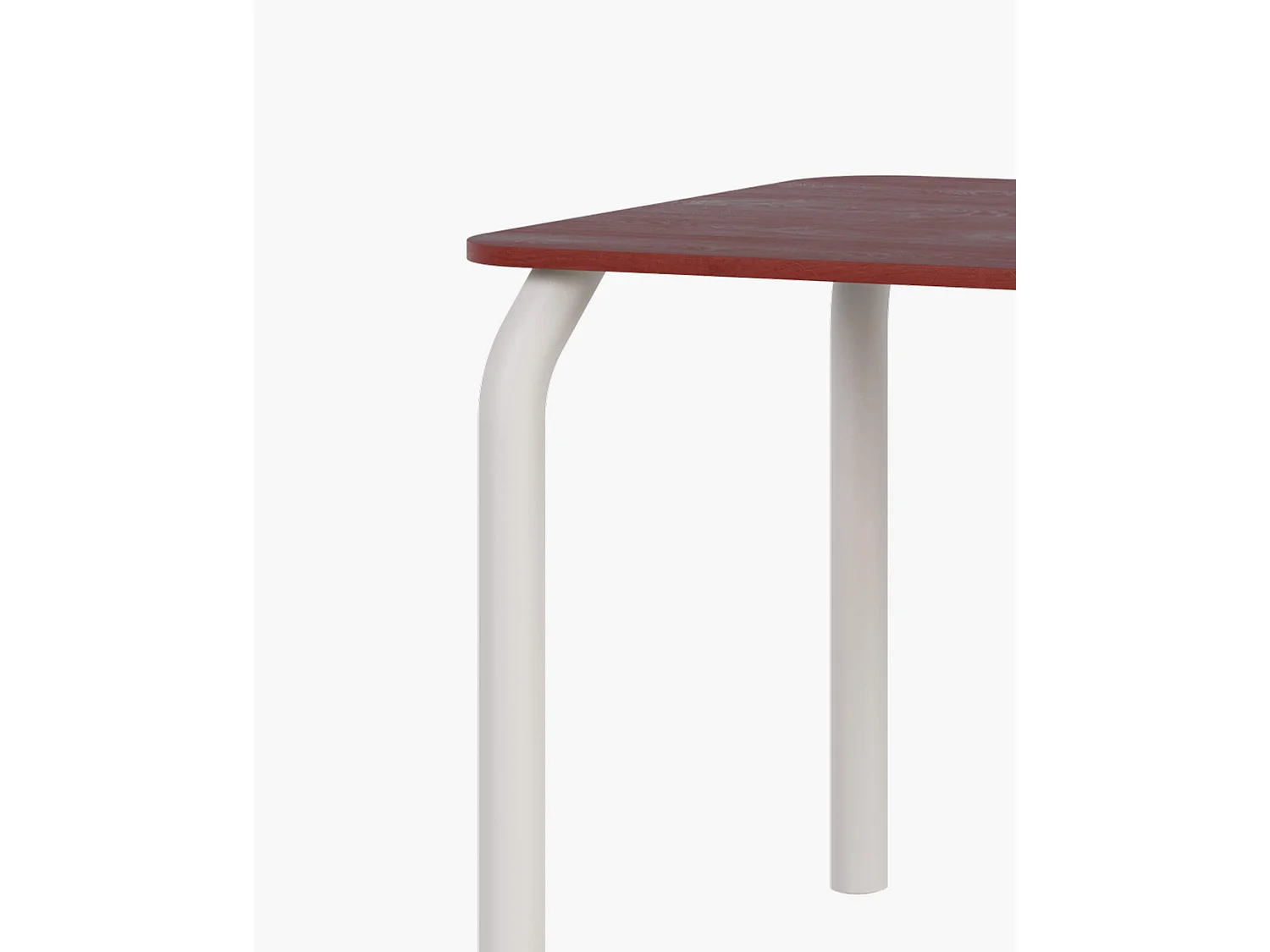 noo.ma houten eettafel 100x74,6 cm - rechthoekig, 6 personen, auburn rood/beige