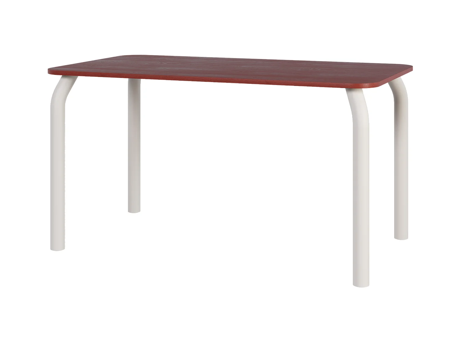 noo.ma houten eettafel 100x74,6 cm - rechthoekig, 6 personen, auburn rood/beige