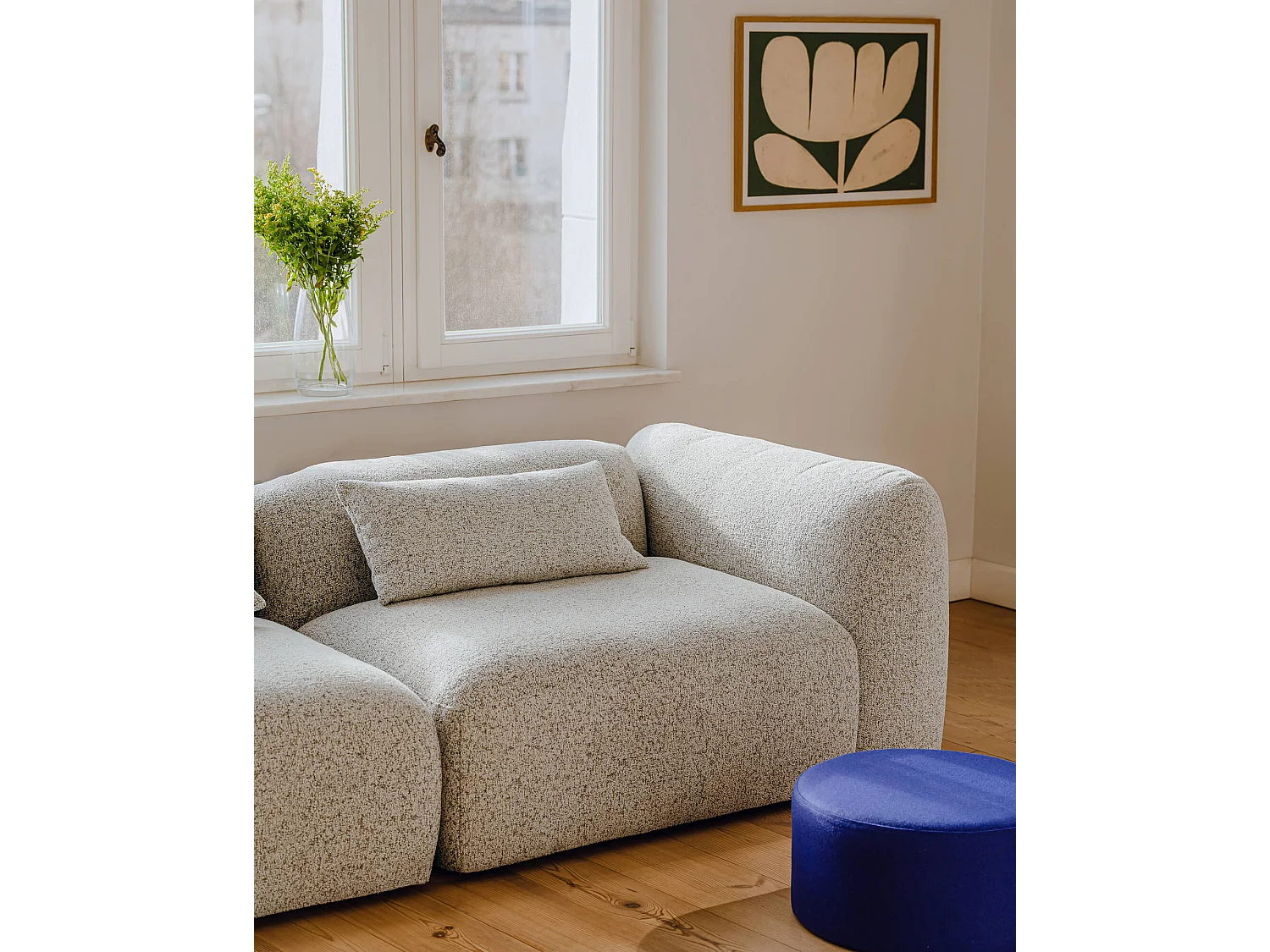 Yaro Ottomane, 1-Sitzer Sofa, Clay Grey Mélange, 99,5x70x40 cm