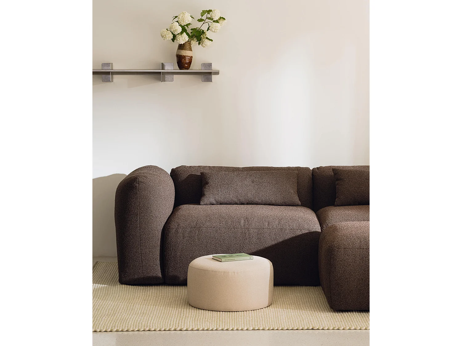 Yaro Ottomane, 1-Sitzer Sofa, Clay Grey Mélange, 99,5x70x40 cm