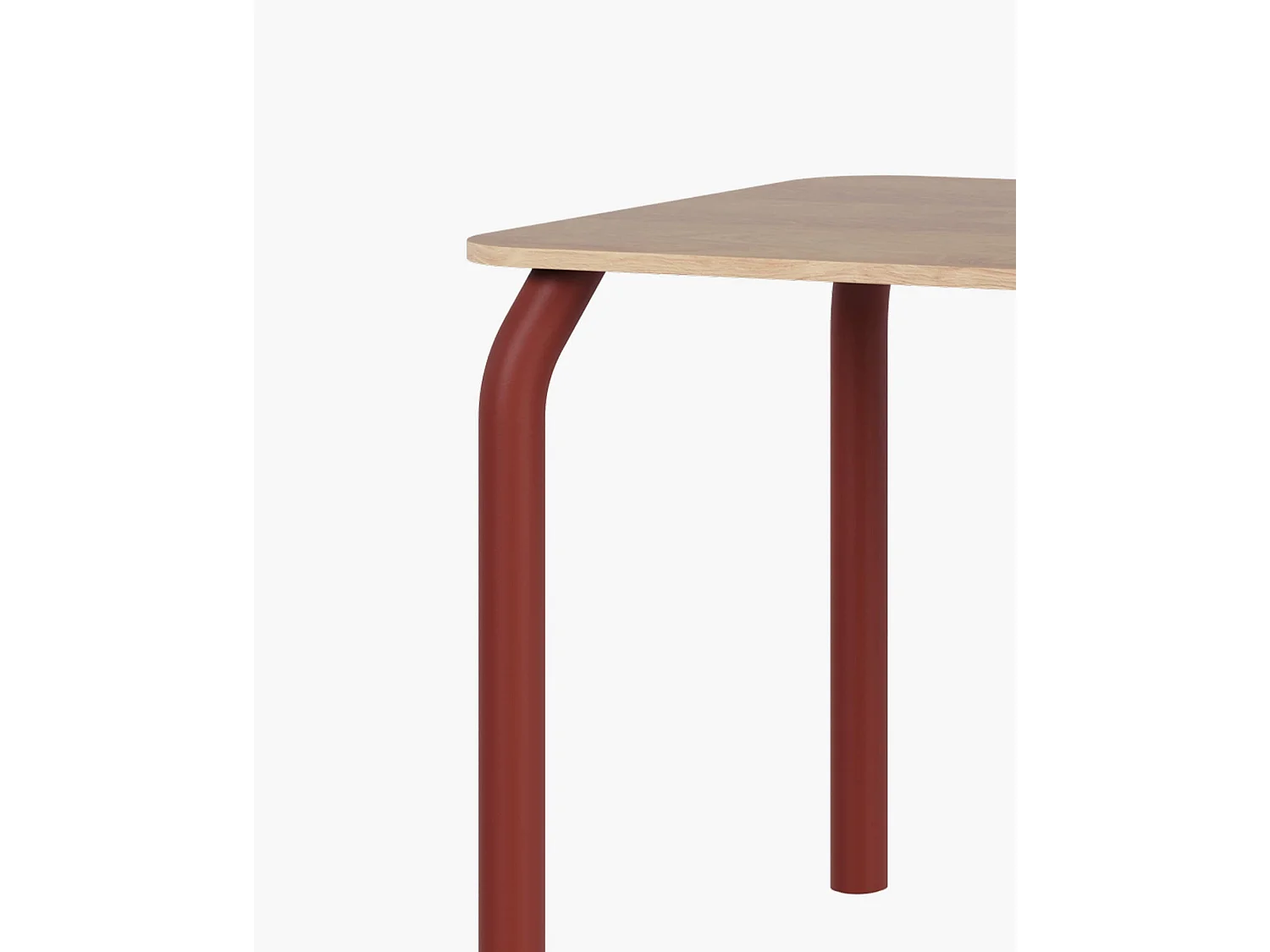 noo.ma eettafel 100x74,6 cm - massief eiken fineer blad, stalen frame, 6 persoons, modern