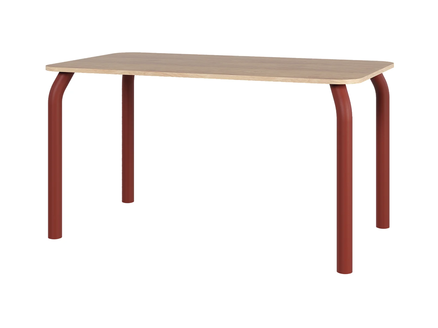 noo.ma eettafel 100x74,6 cm - massief eiken fineer blad, stalen frame, 6 persoons, modern
