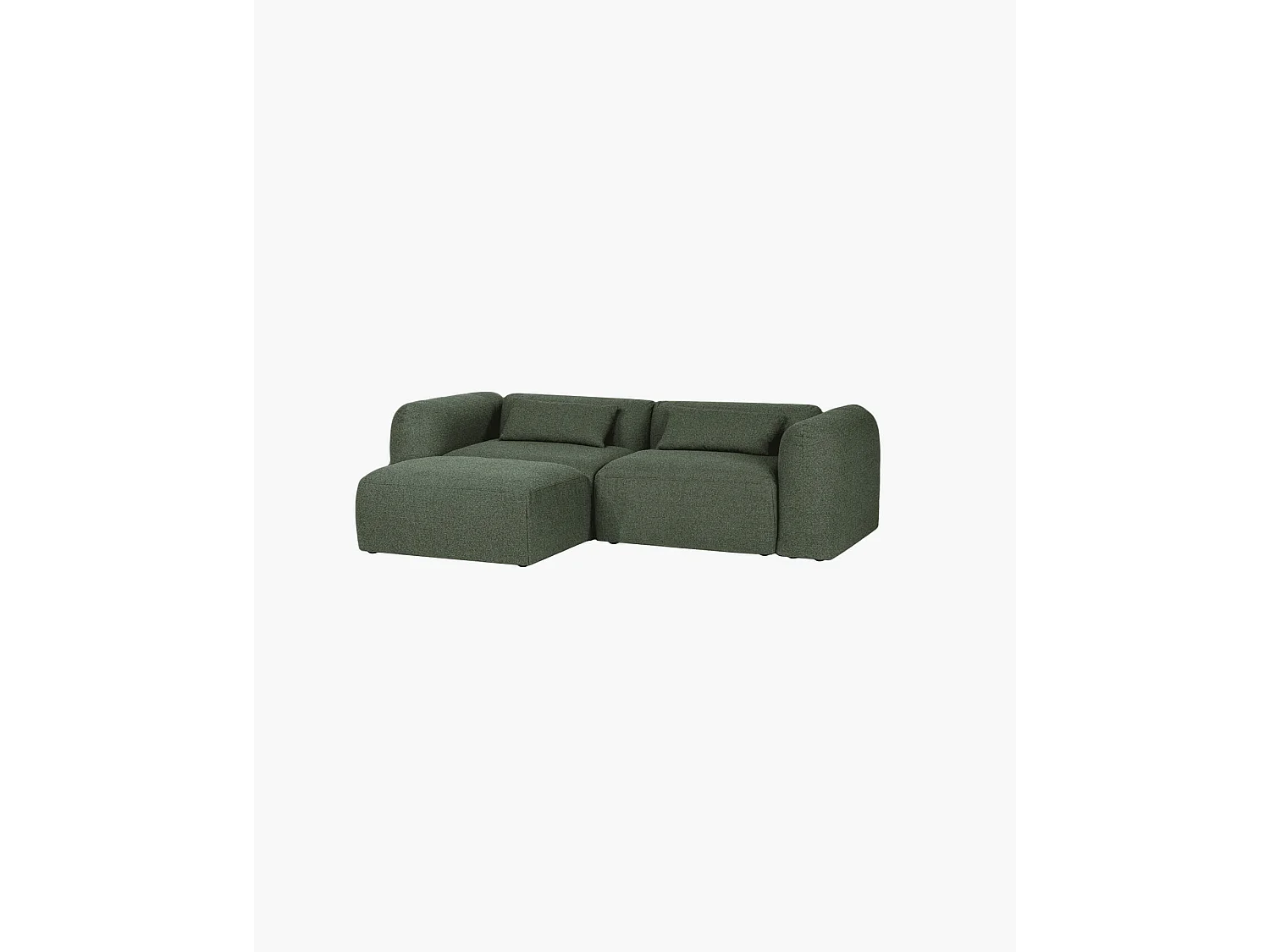 Pouf Yaro - pouf club bouclé en polyester 100% vert, assise moelleuse 40 cm