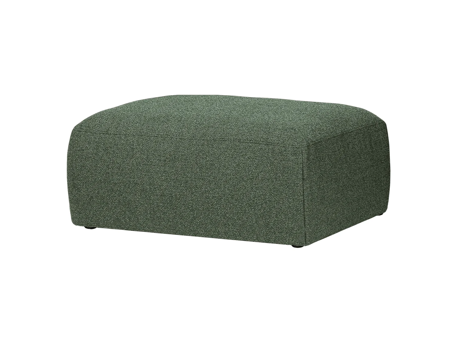 Pouf Yaro - pouf club bouclé en polyester 100% vert, assise moelleuse 40 cm