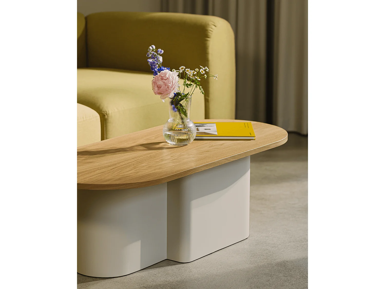 noo.ma moderne minimalistische dressoir 115 cm - eikfineer, stalen frame, beige